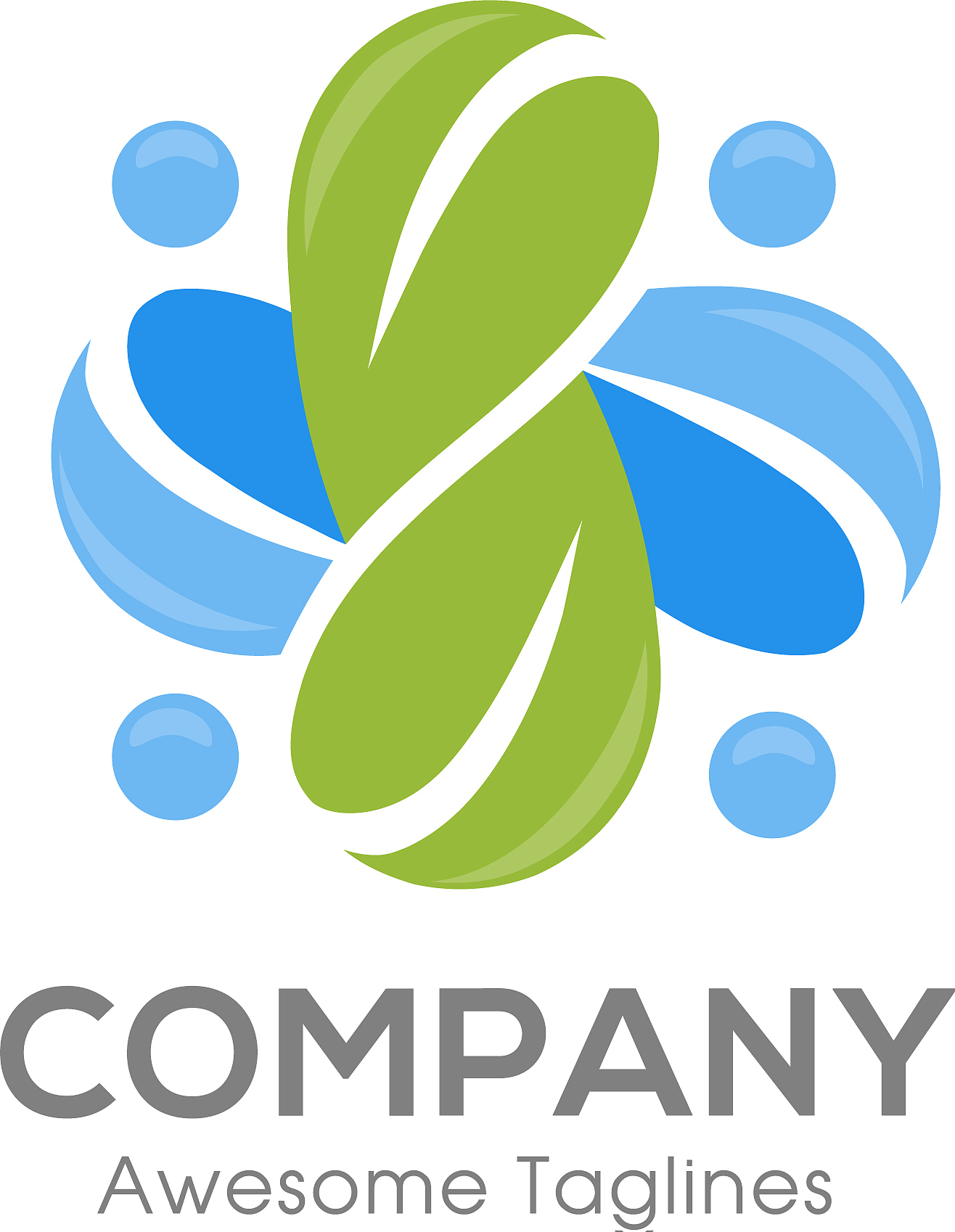social health logo and abstract organic leaf logo