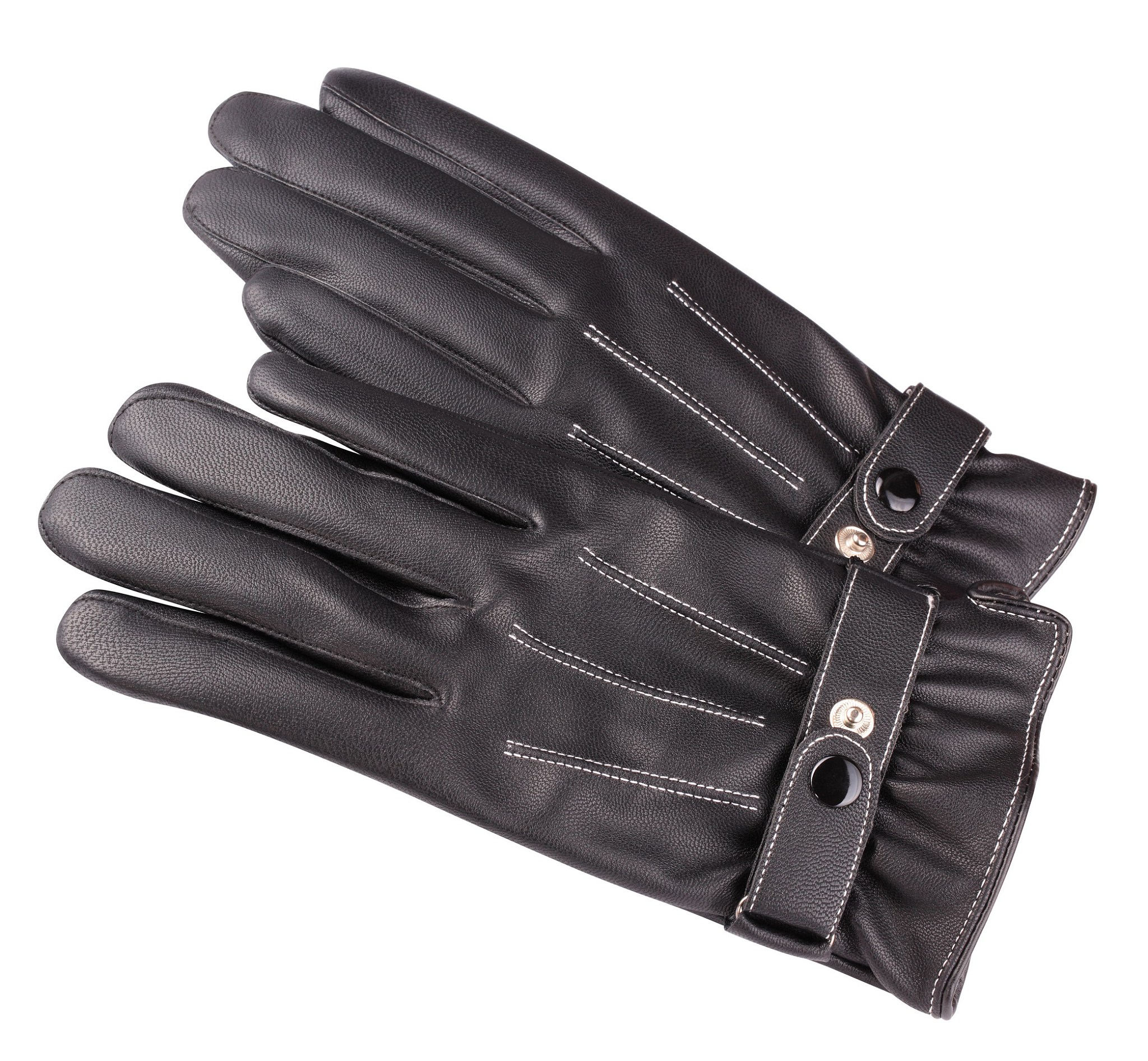 two leather gloves isolated