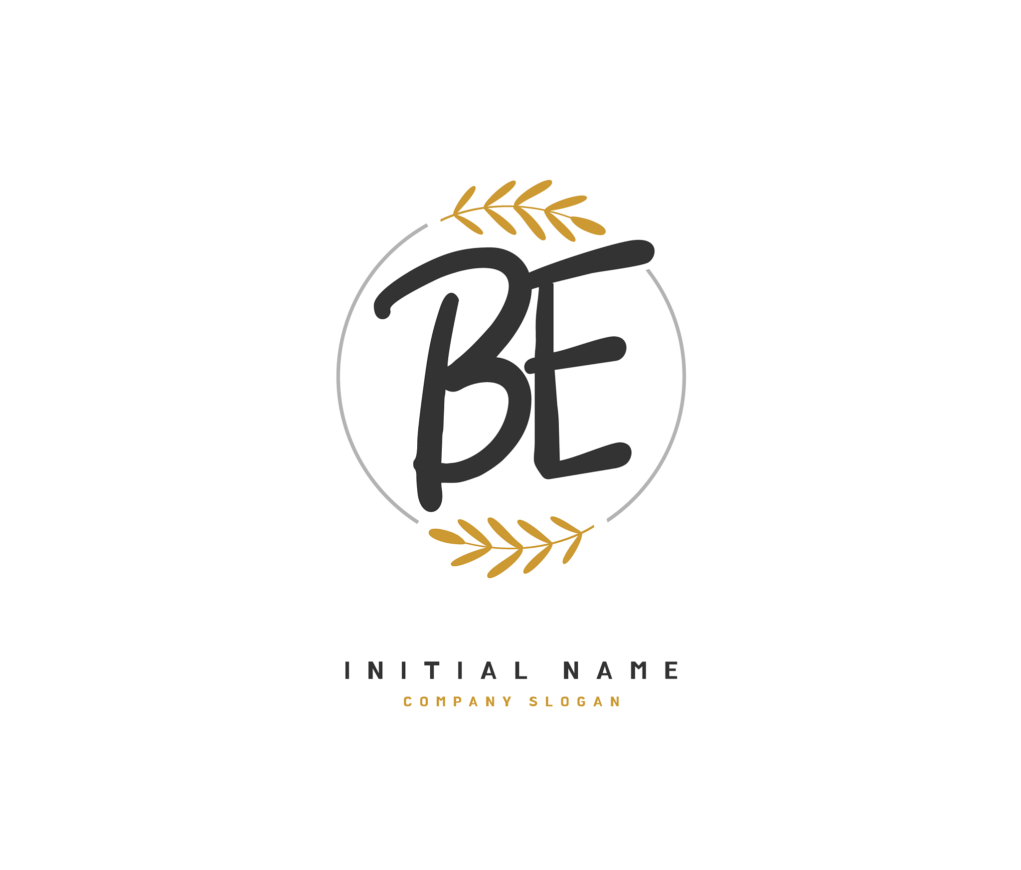 b e be beauty initial logo handwriting logo of