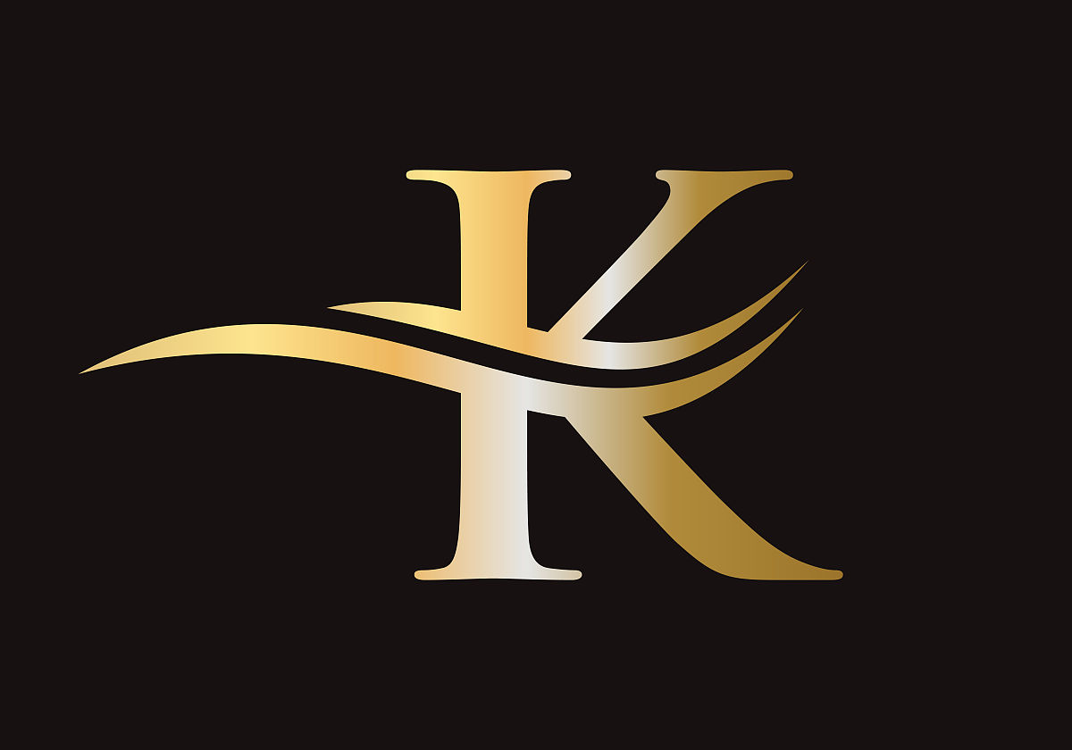 基于水波概念的字母k标志设计.k标志设计矢量模板