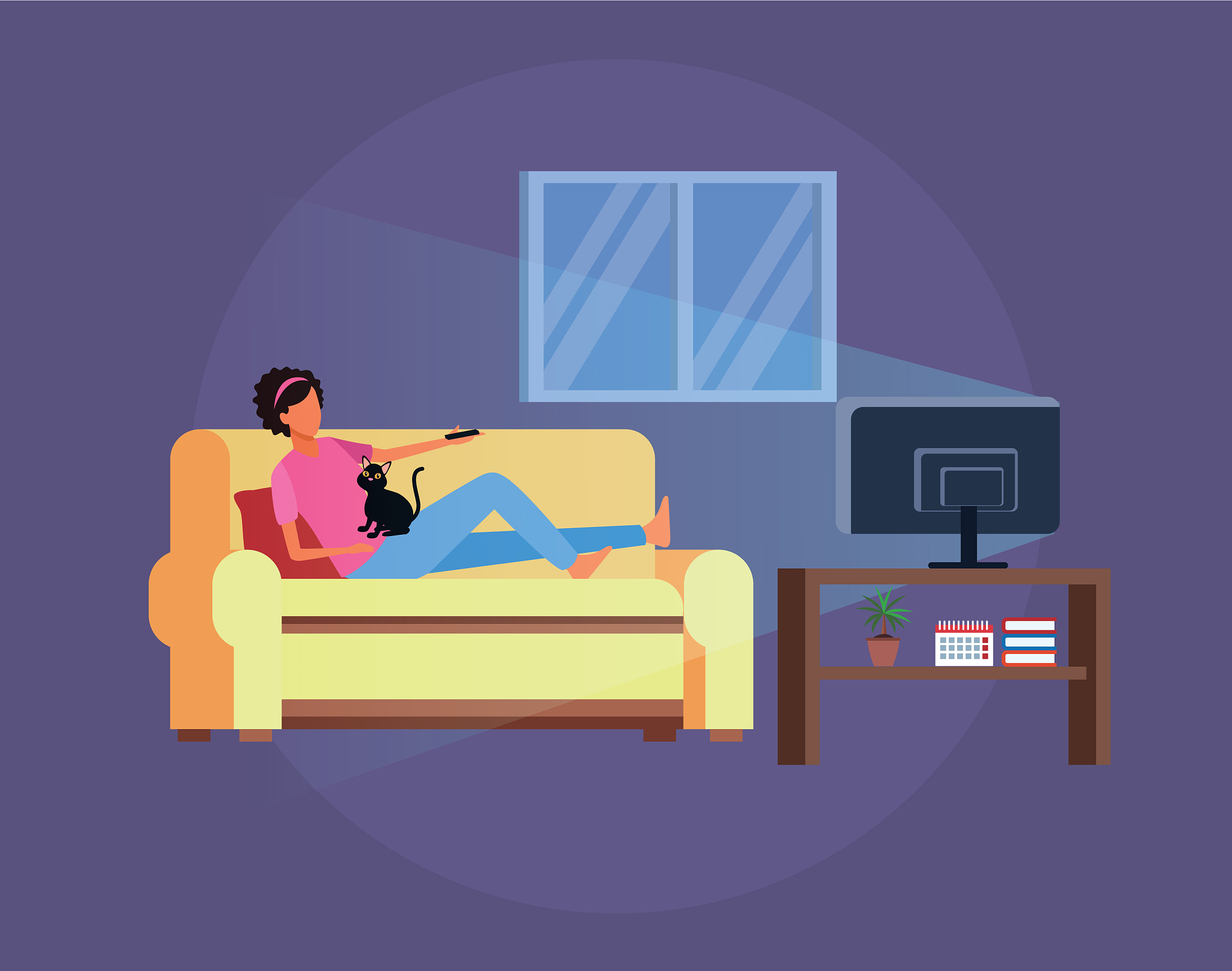 放松身心：看电视，然后睡觉