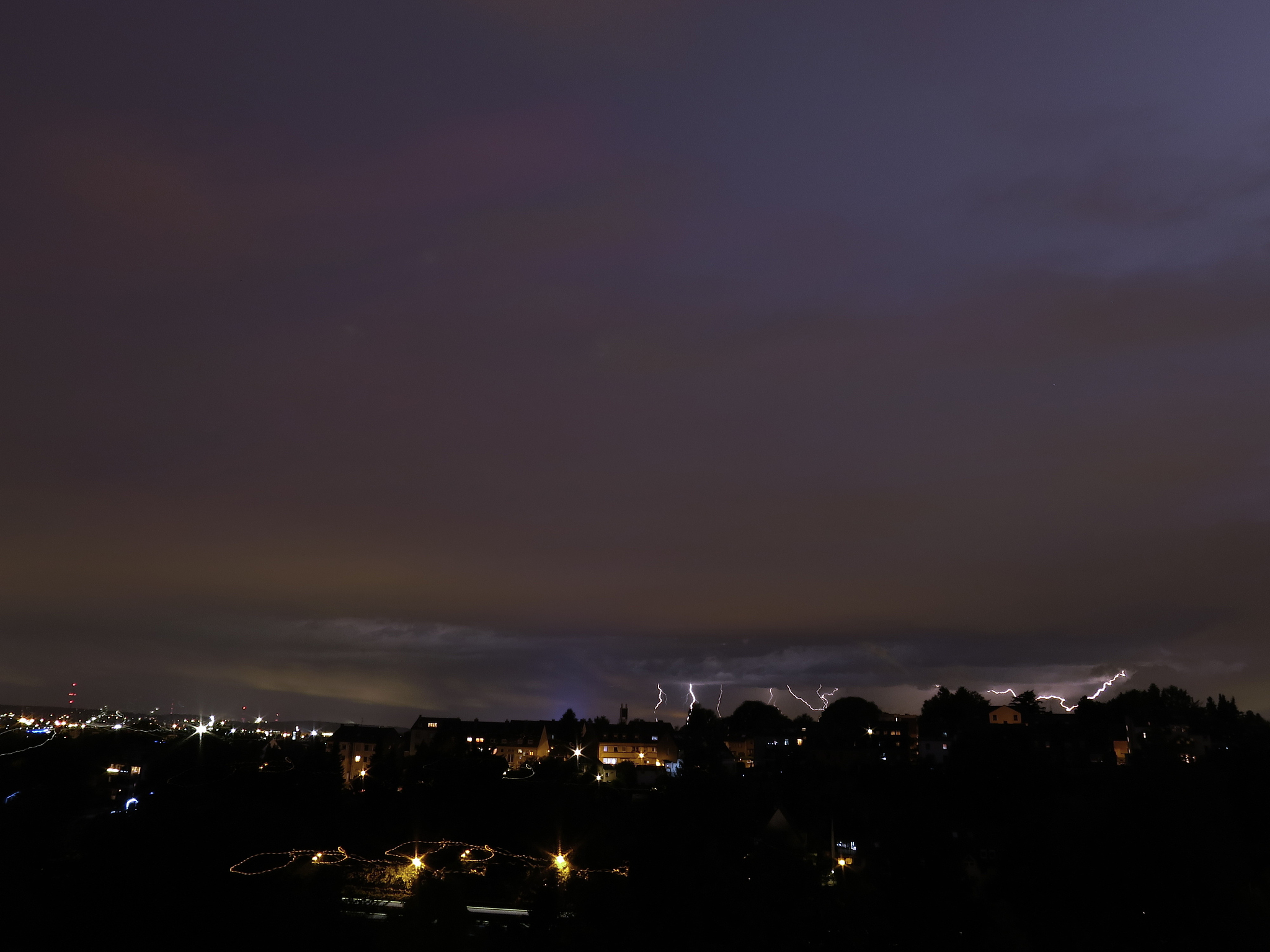 lightning in sky at night