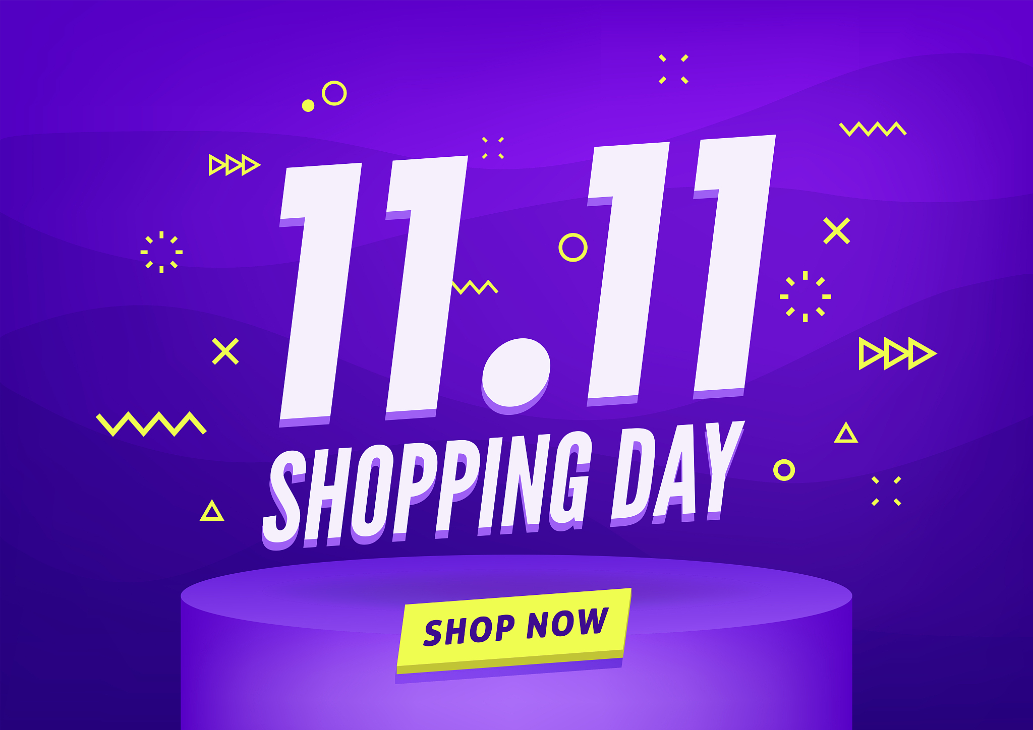 11.11 shopping day sale poster or flyer design. global shopping 