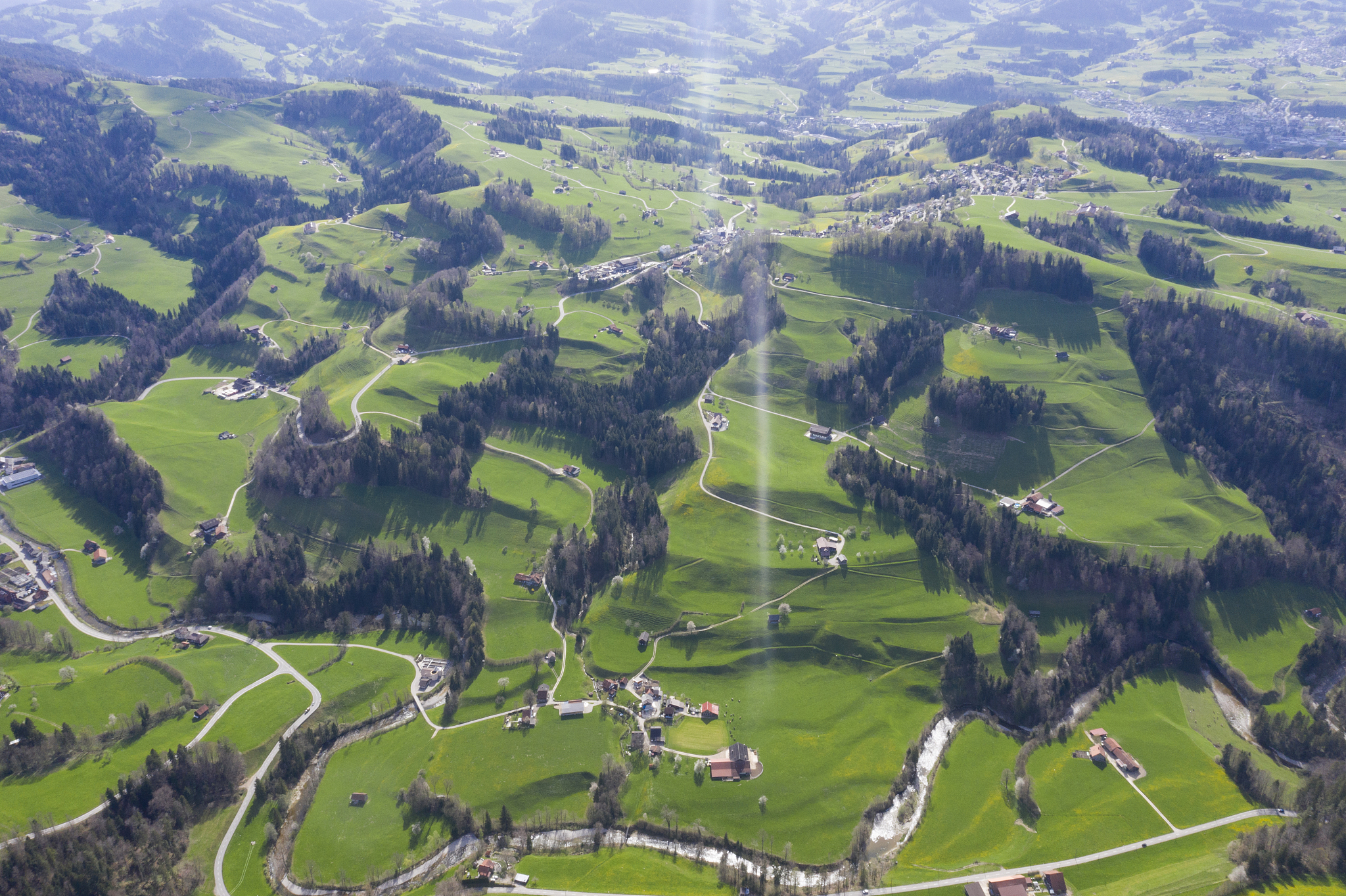 aerial view of necker, canton of st. gallen, switzerland