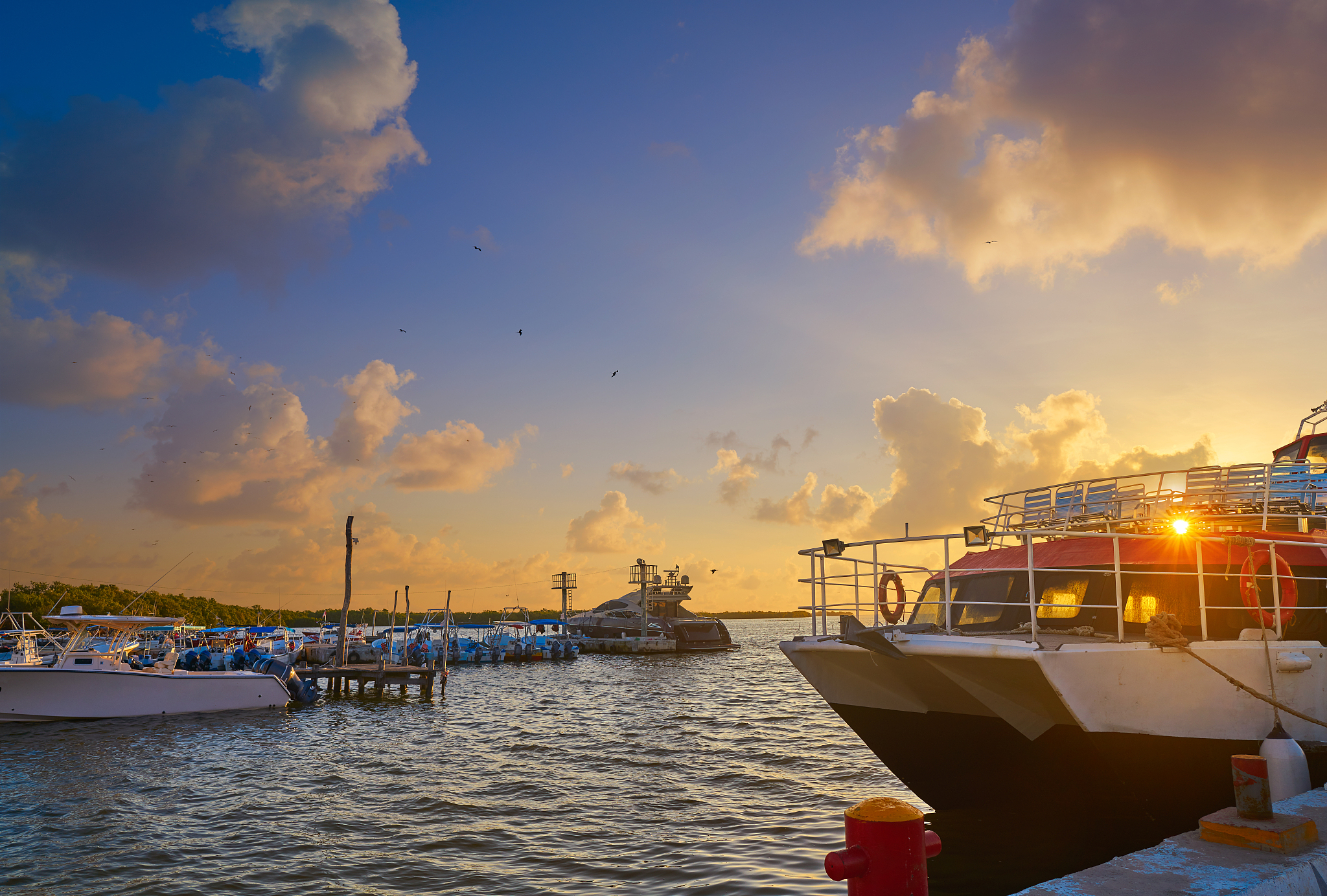 holbox island port sunset in quintana roo