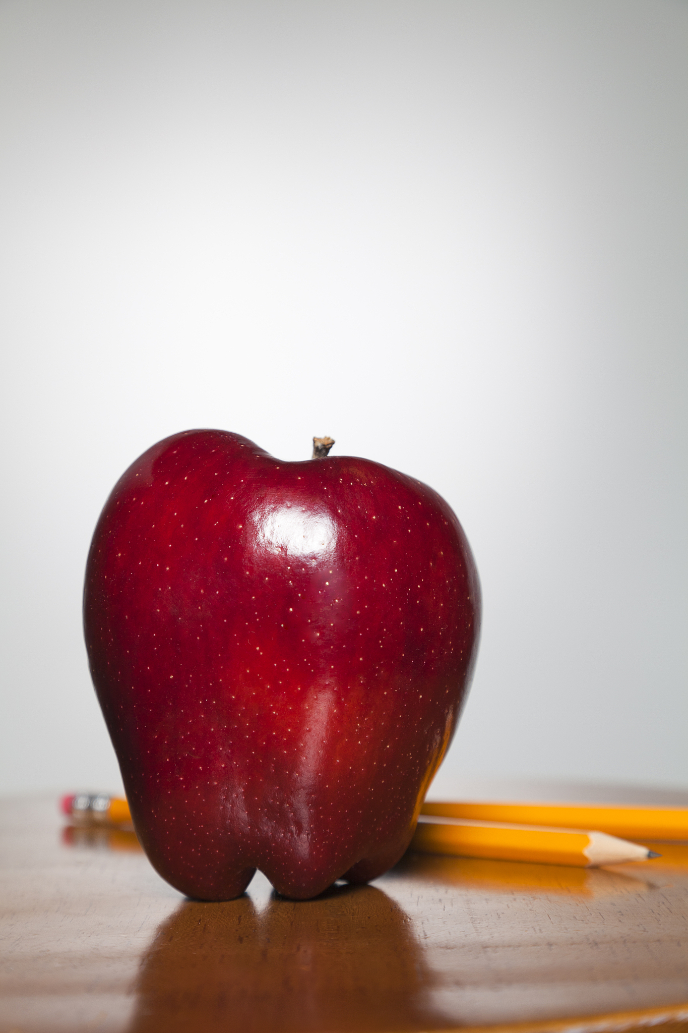 apple on desk