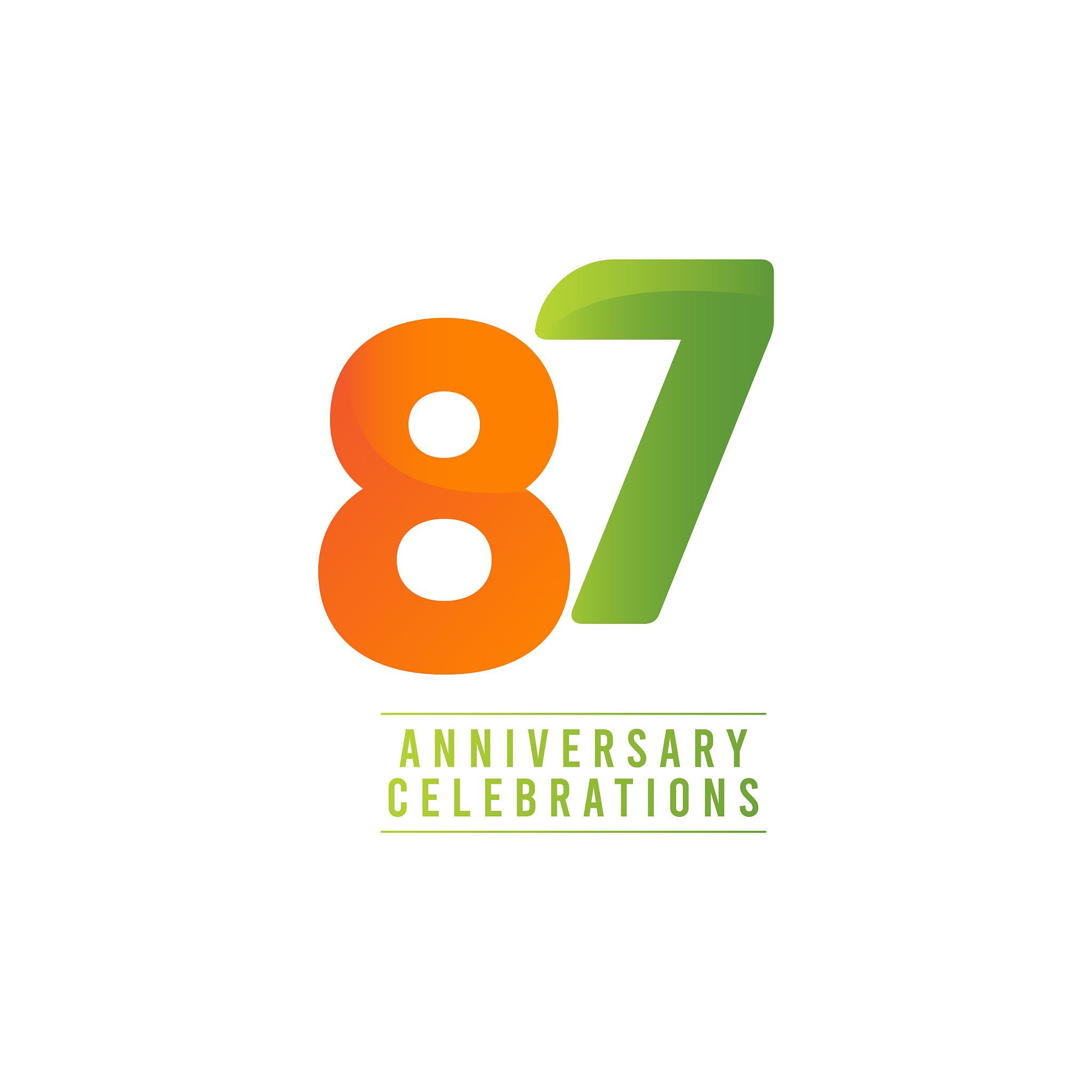 87 years anniversary celebration vector template design illustra