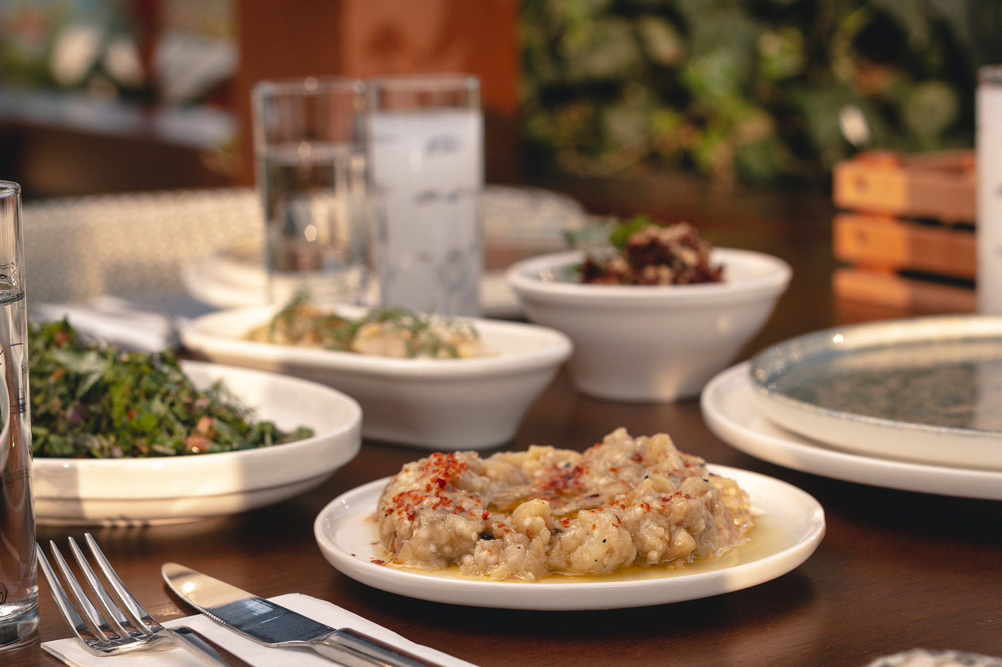 food breakfast table