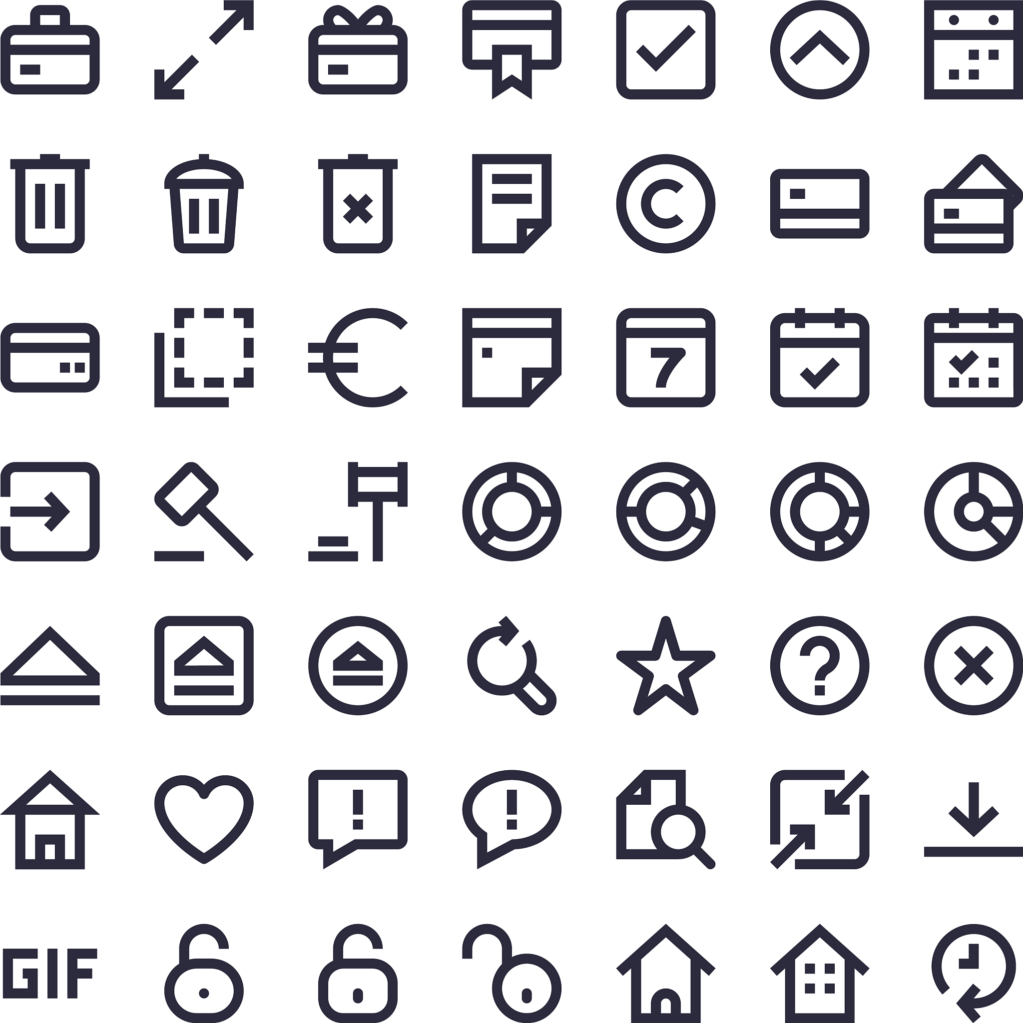 line essential icons