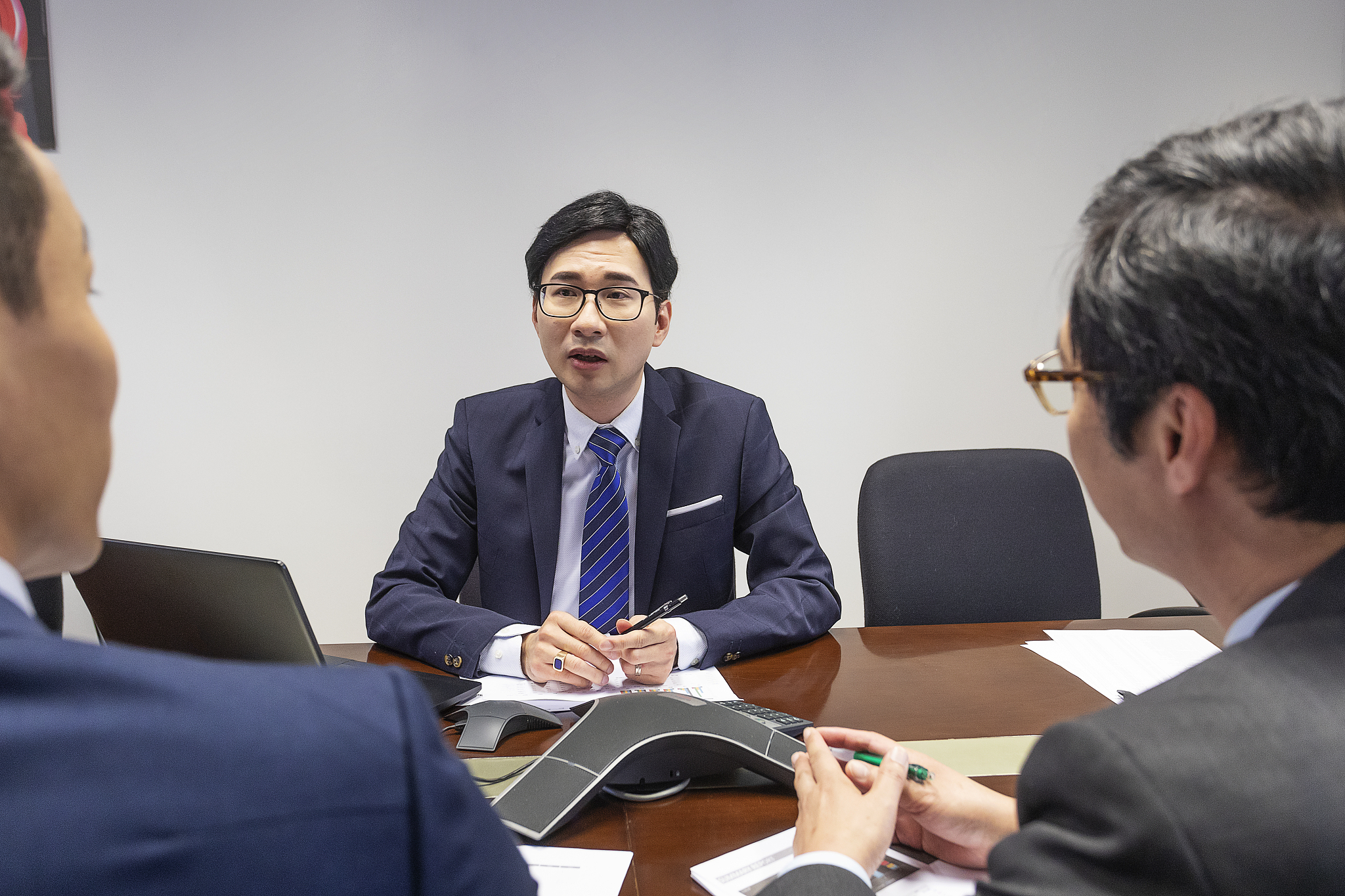 asian business office interview