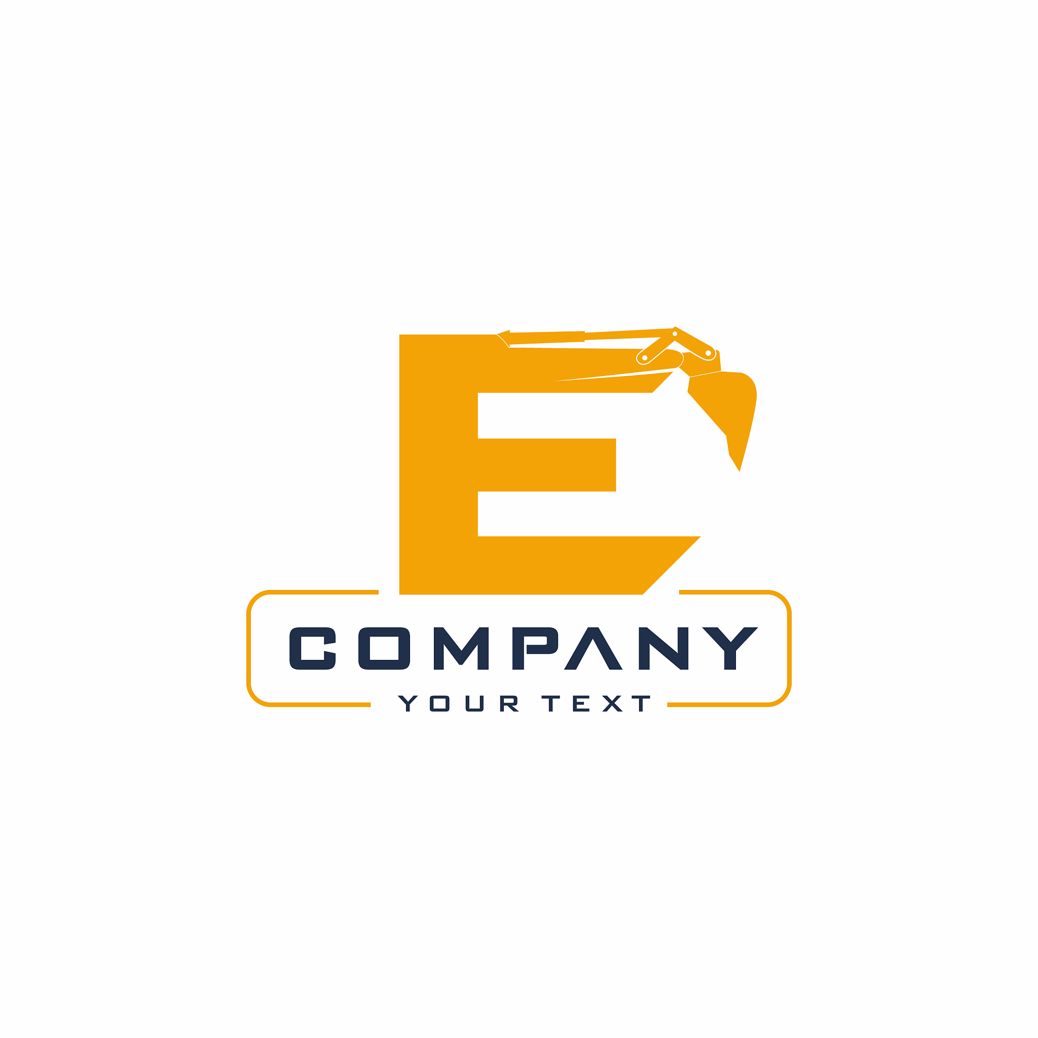 e letter excavator logo design