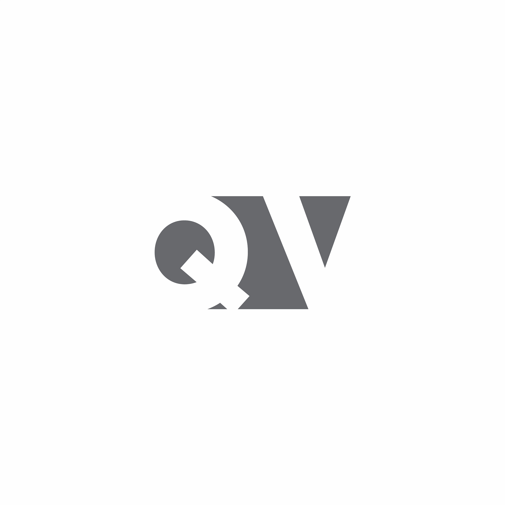 qv logo monogram with negative space style design