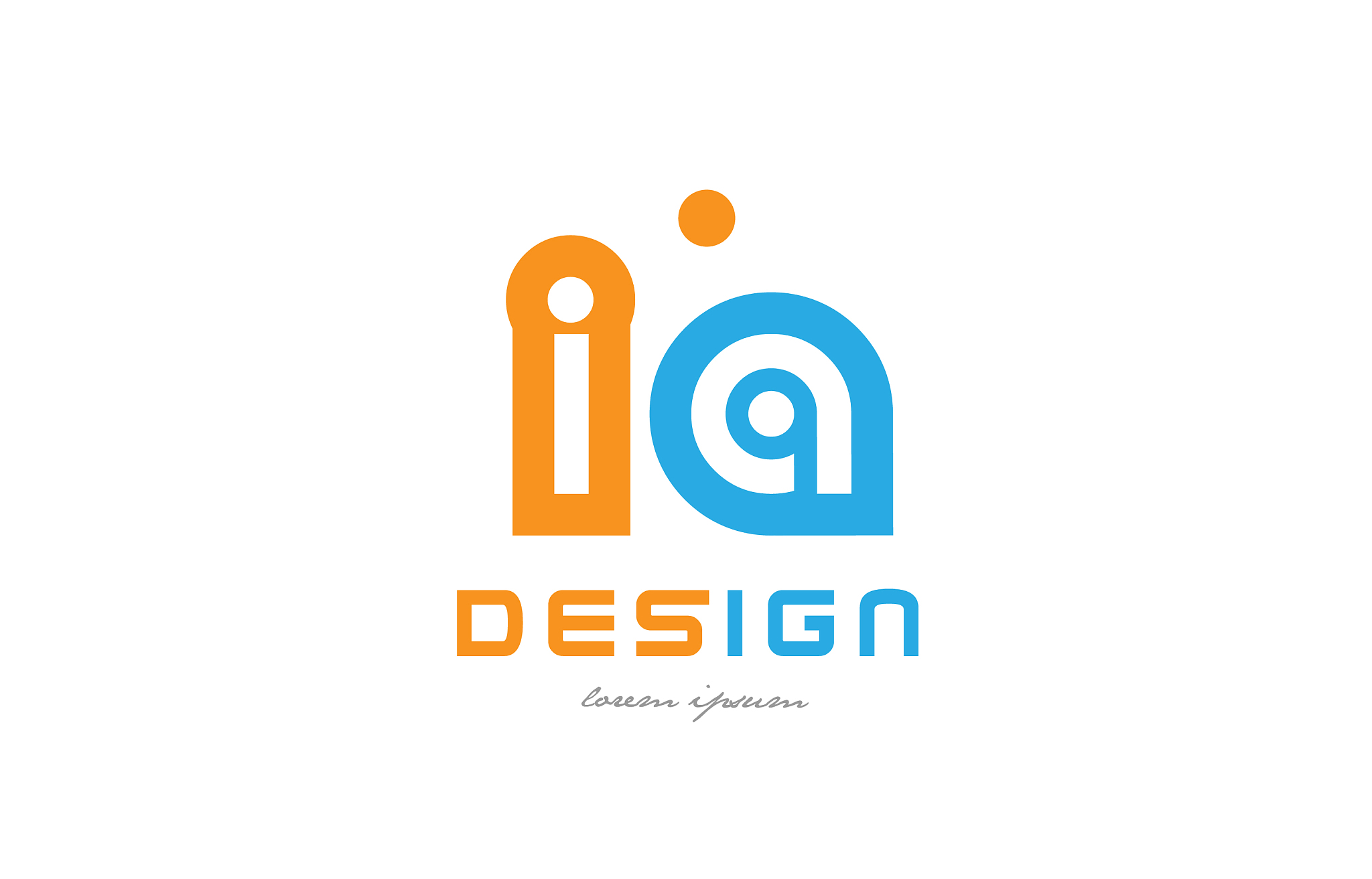 ia i a orange blue alphabet letter logo