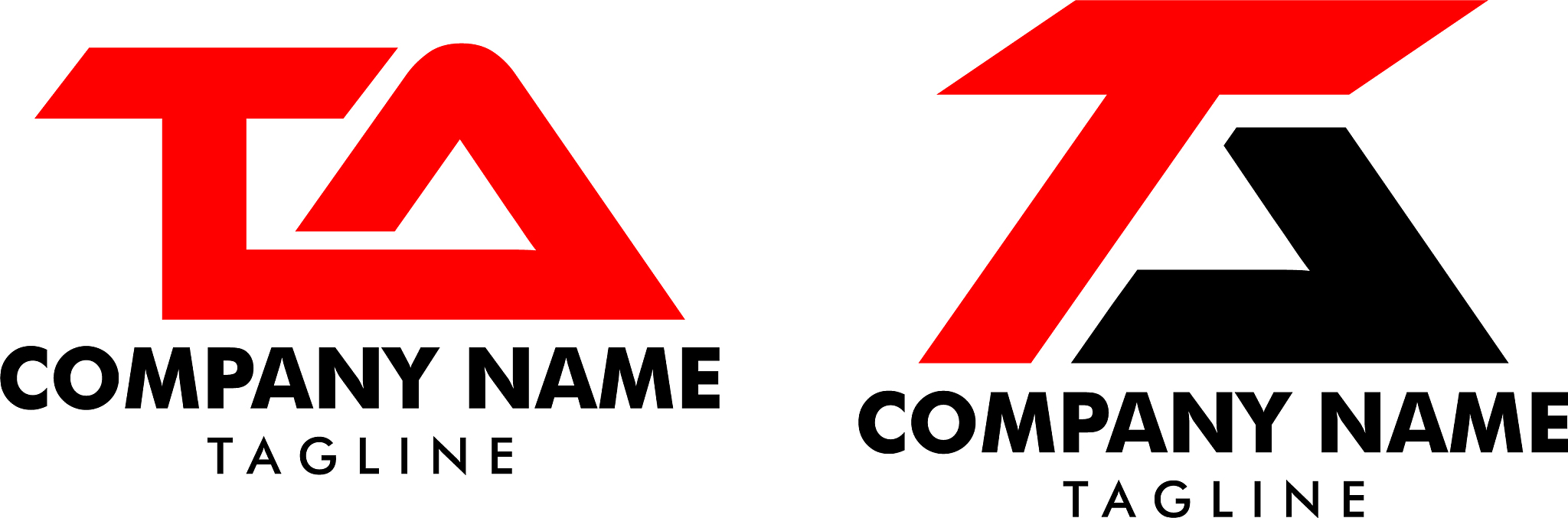 set initial letter ta logo icon design template