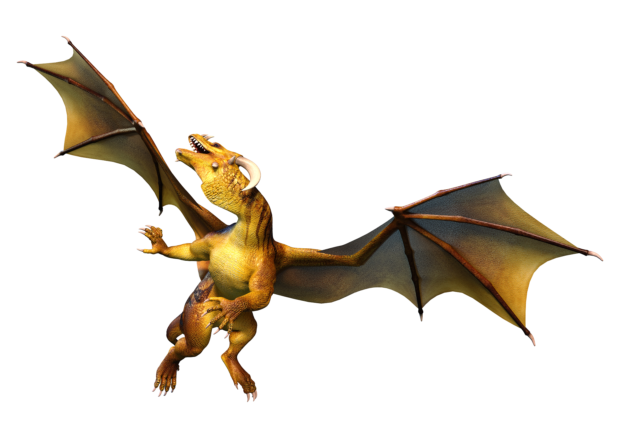 3d illustration fantasy dragon on white