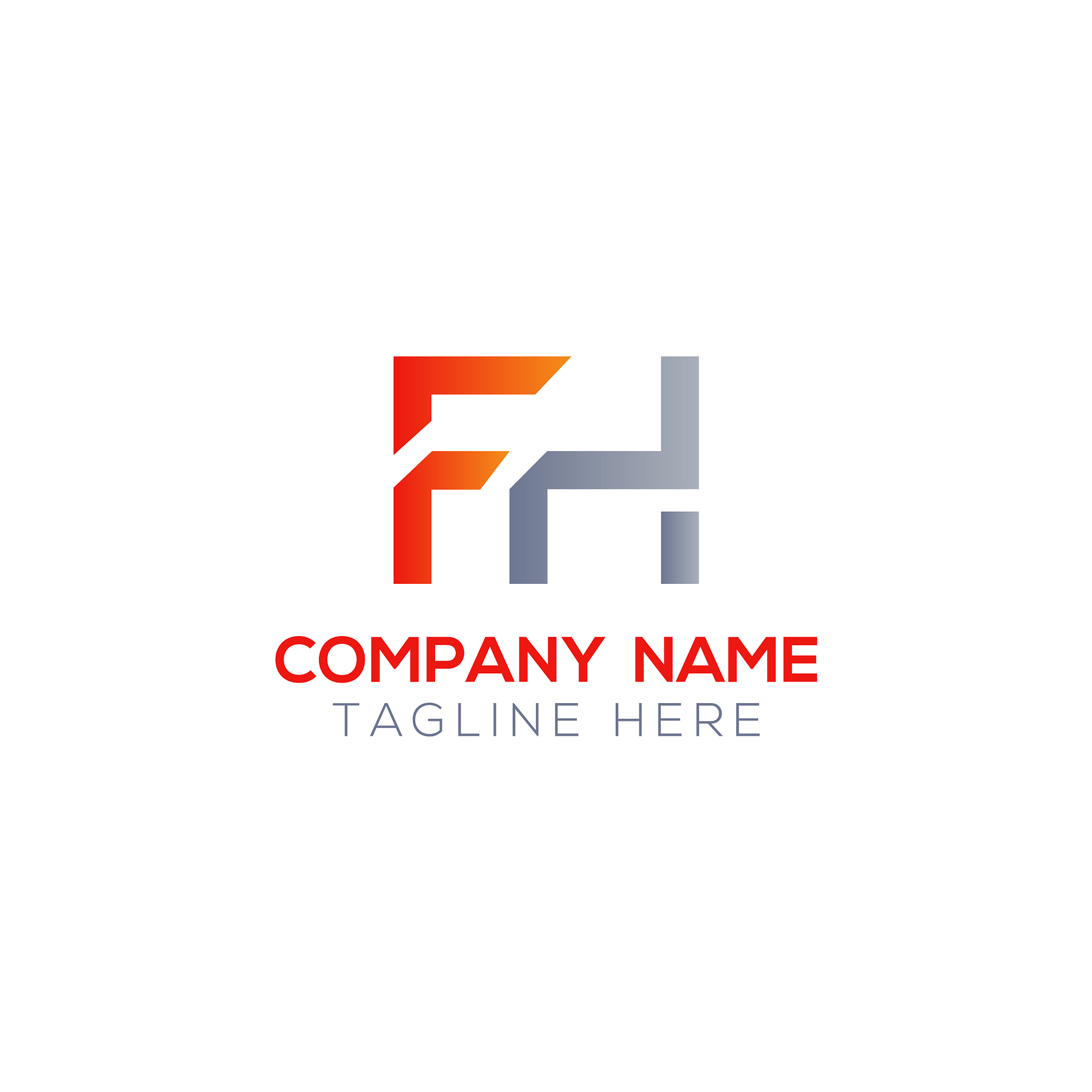 initial letter fh logo design template creative