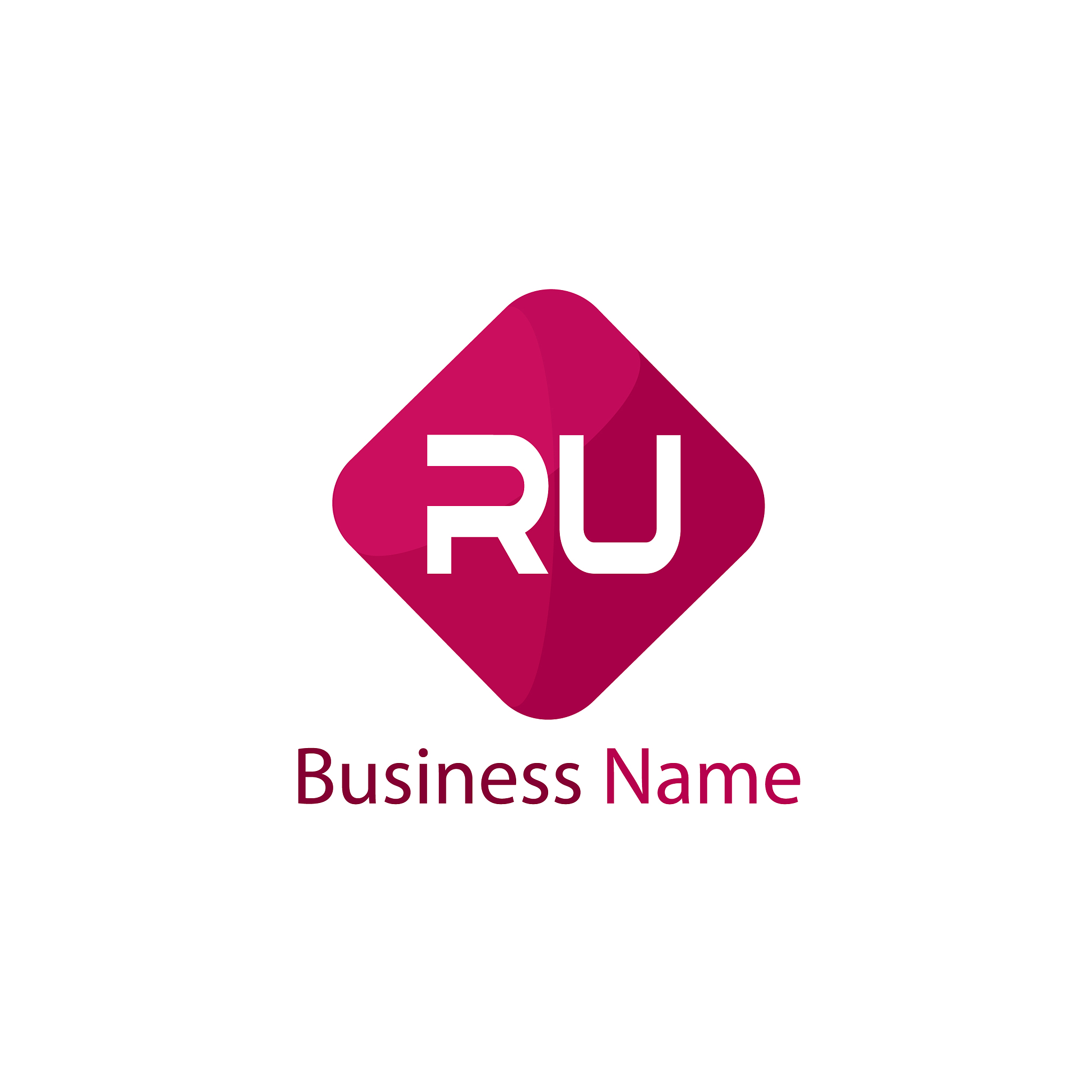 initial letter ru logo template design