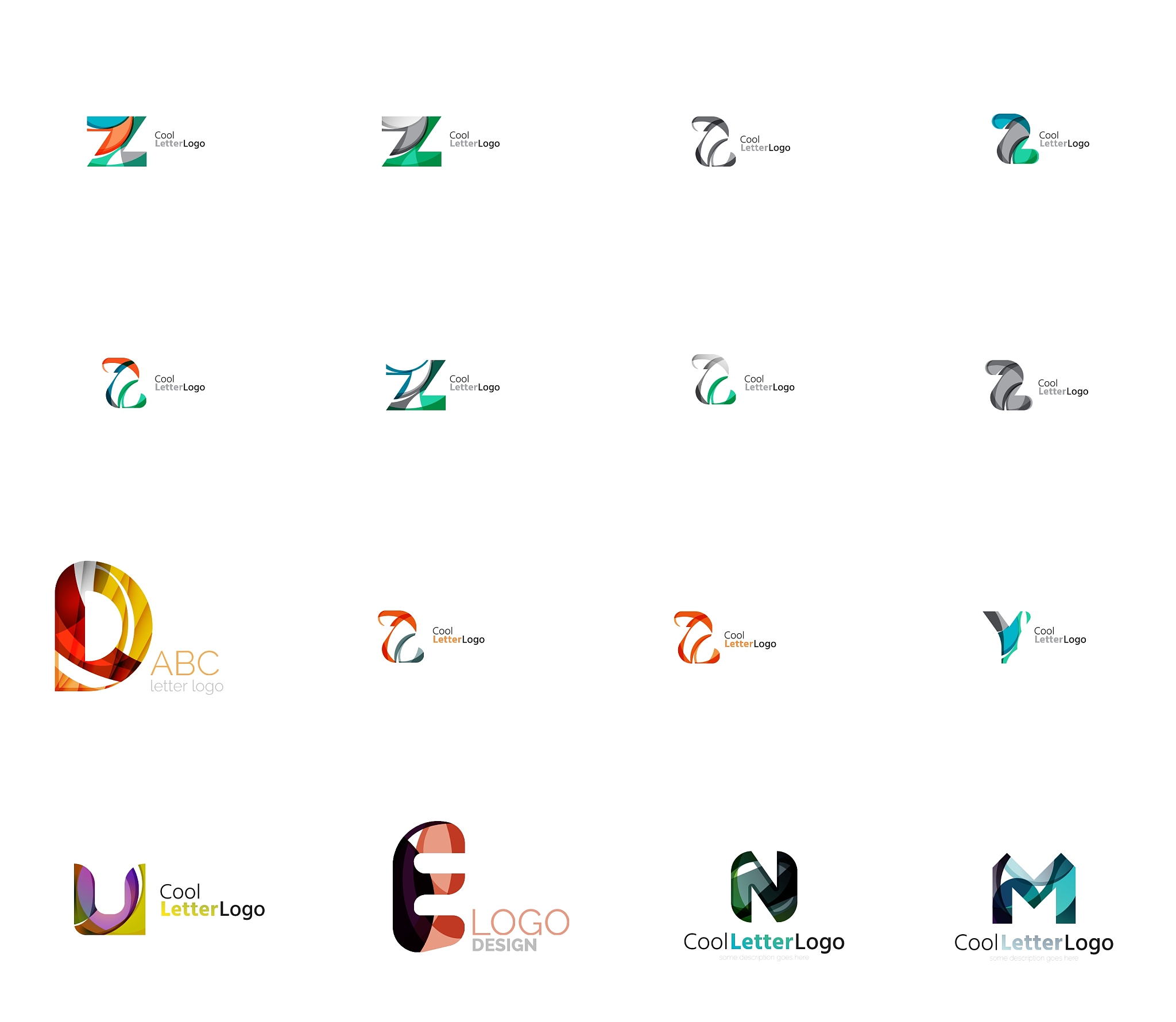 set of universal company logo ideas business icon
