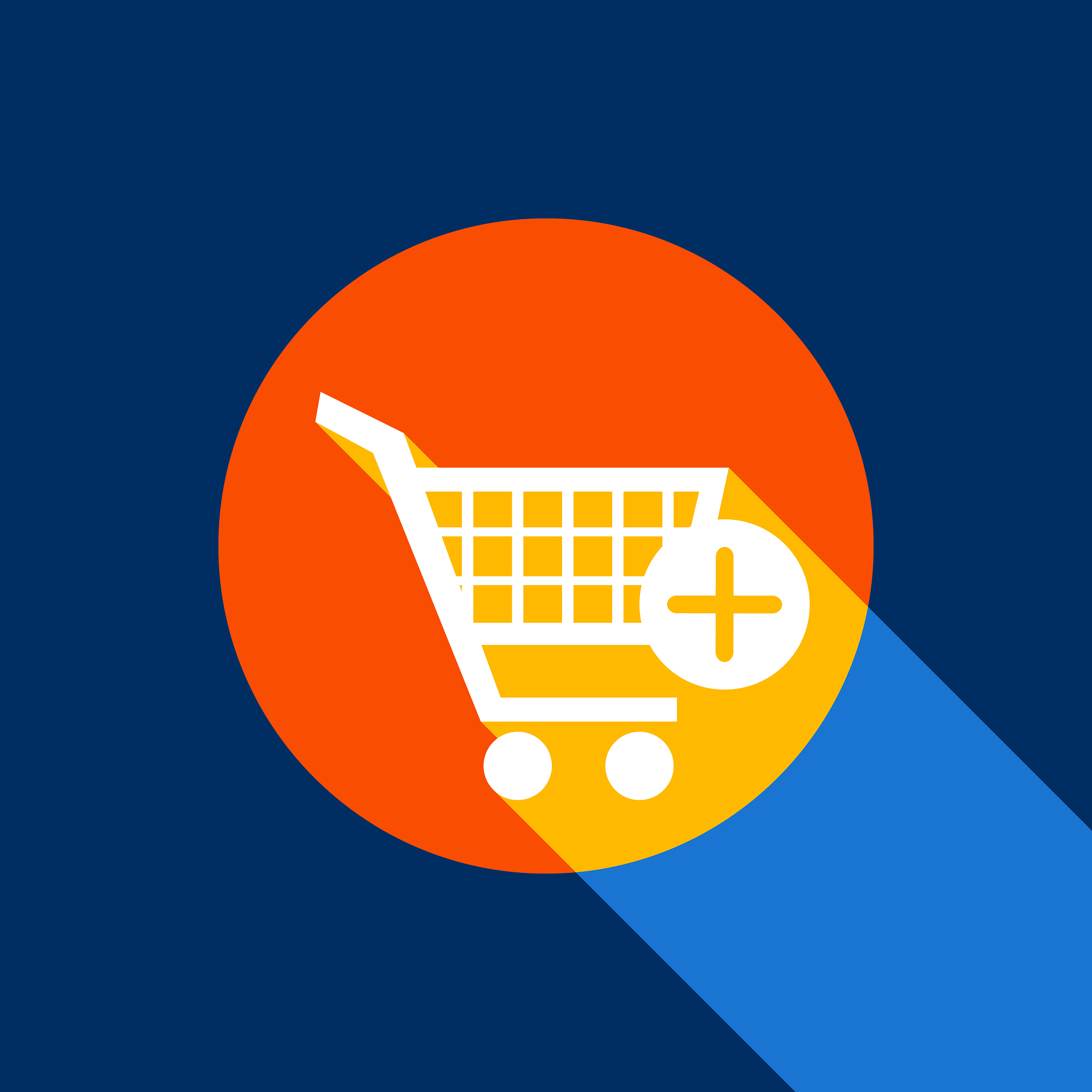 shopping cart with add mark sign white