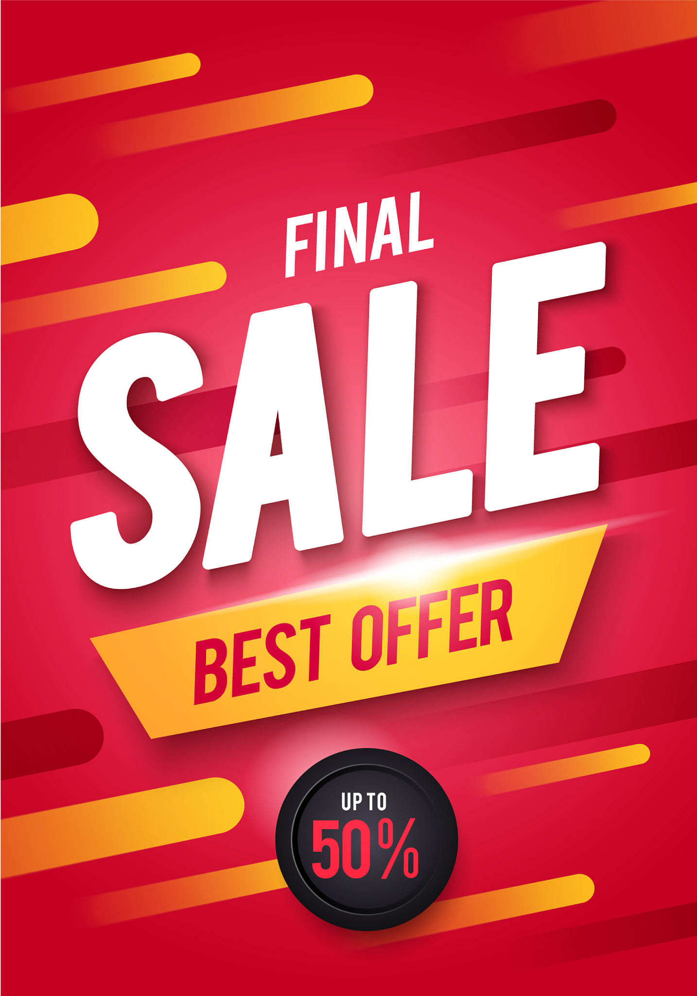 final sale poster or flyer design 3d word sale