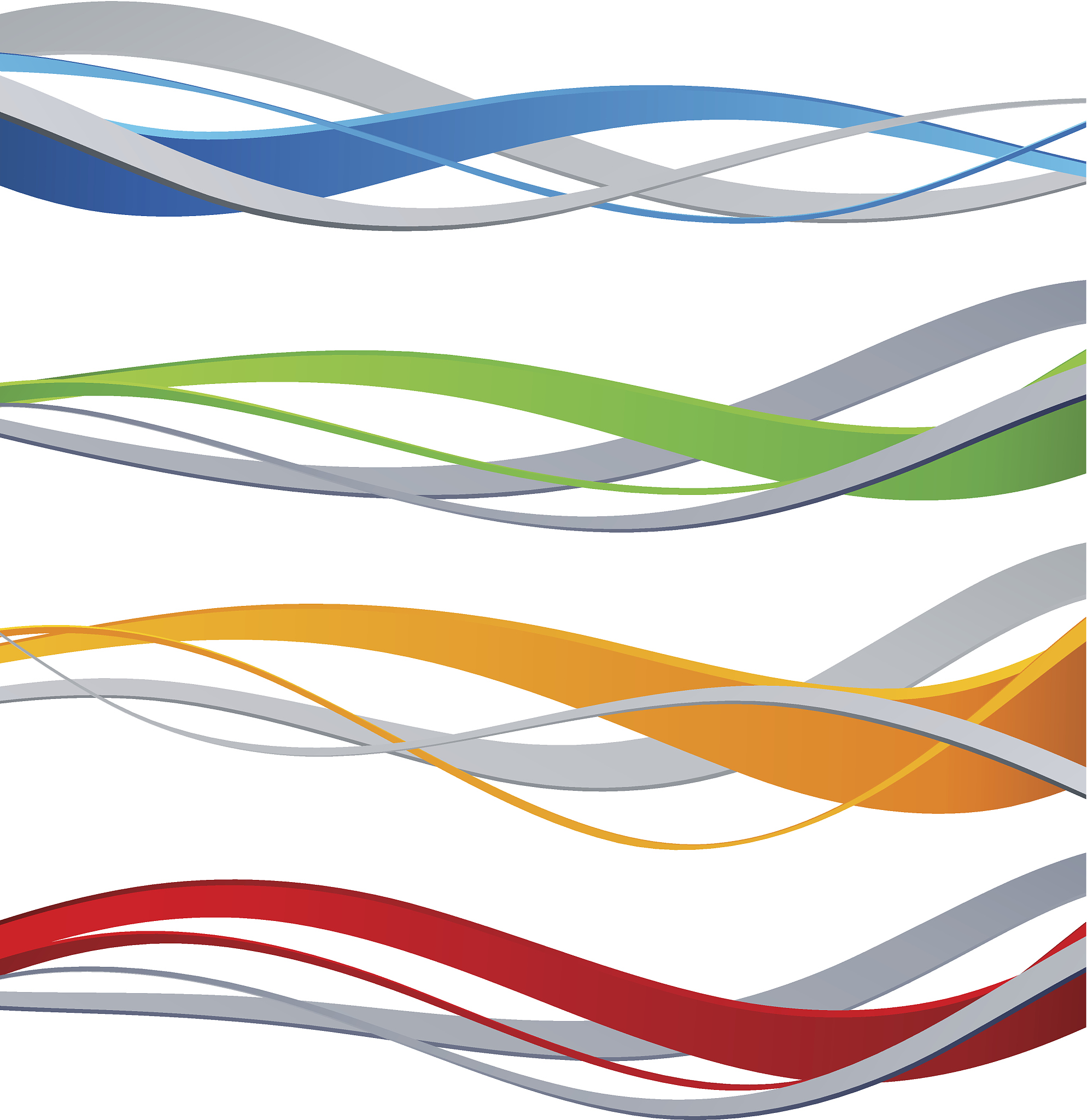 vector illustrations of color wave design elements