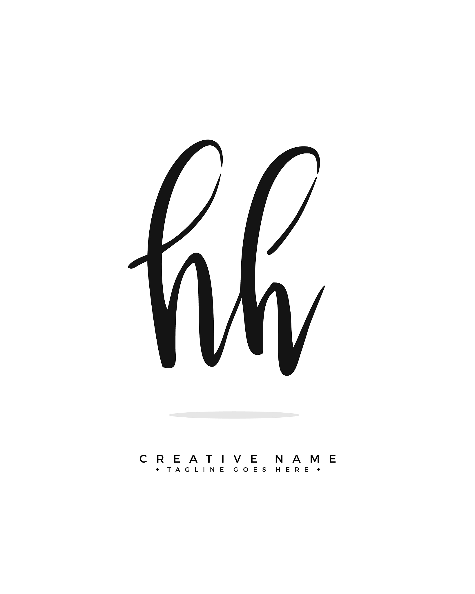 h hh initial logo signature handwriting concept
