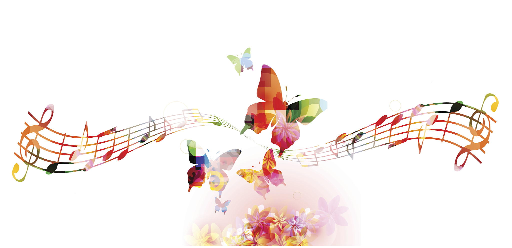 colorful background with music notes
