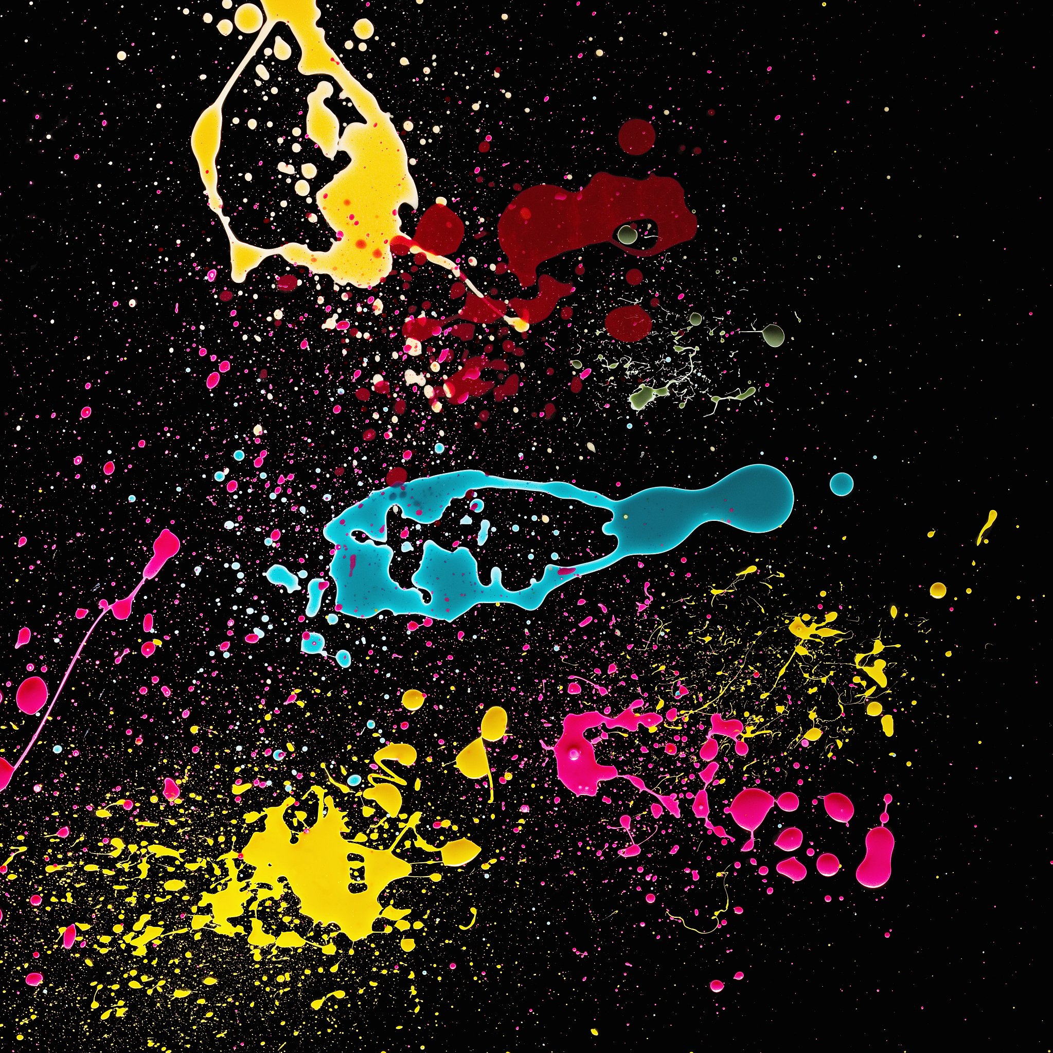 paint on black background.