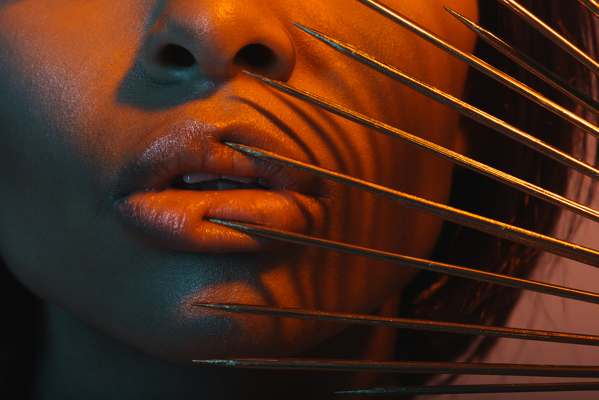 cropped shot of young african american woman with dangerous need