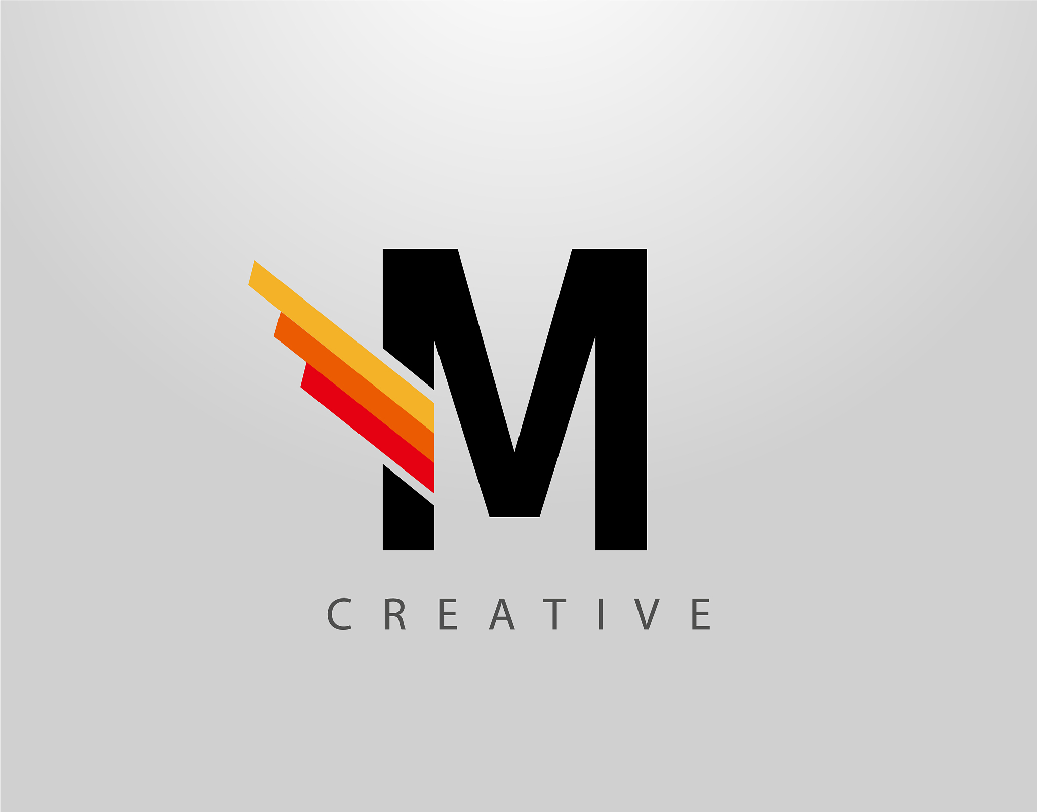 initial m monogram logo abstract wing and strip m