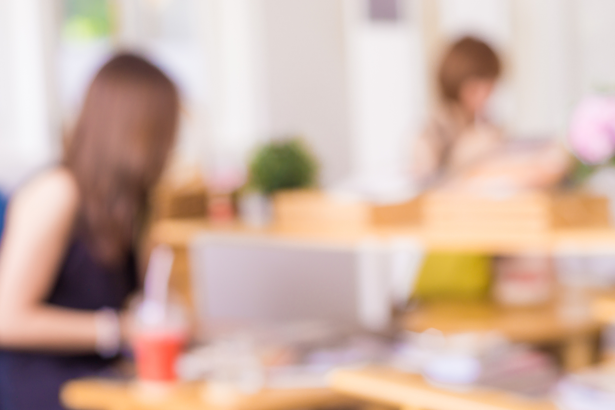 business blurred background of talking people