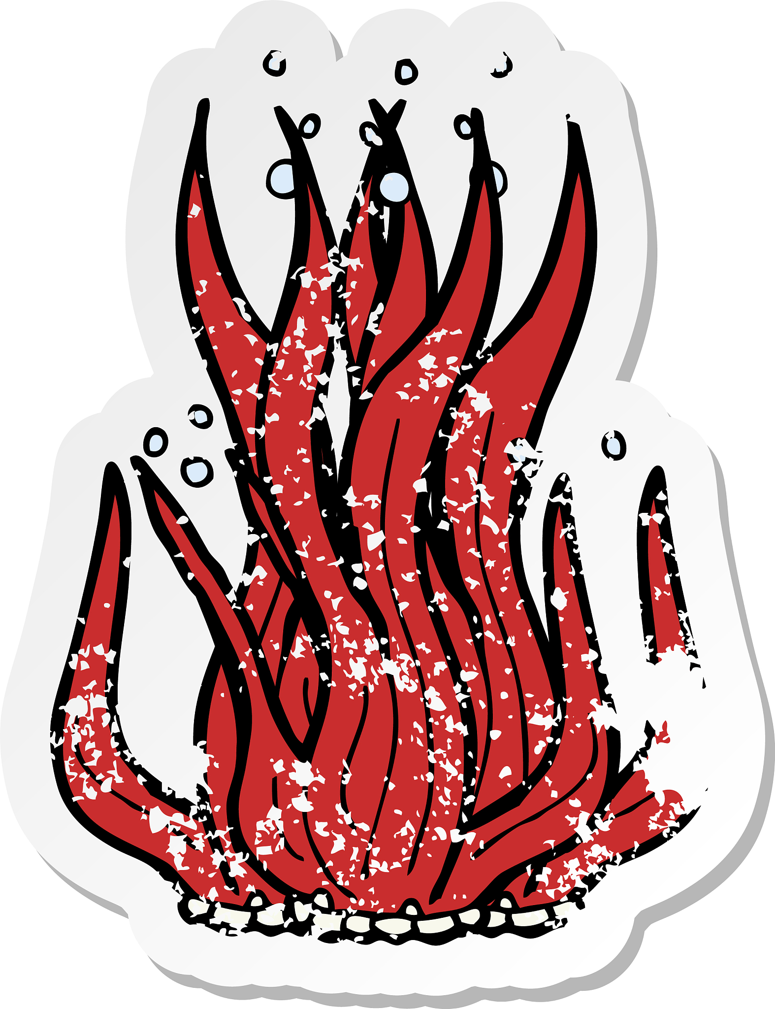 retro distressed sticker of a cartoon seaweed