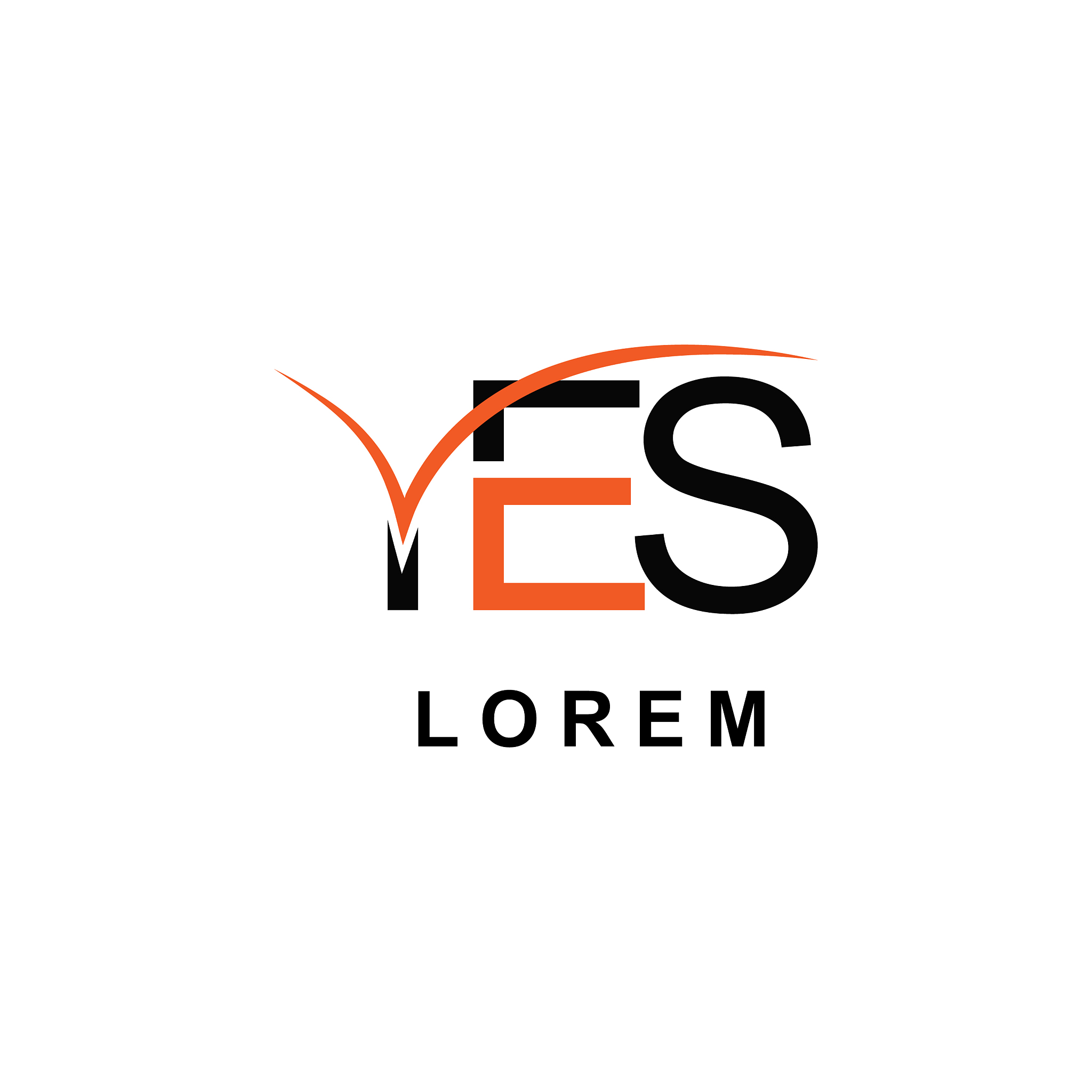 logo says yes with a triangular shape with black