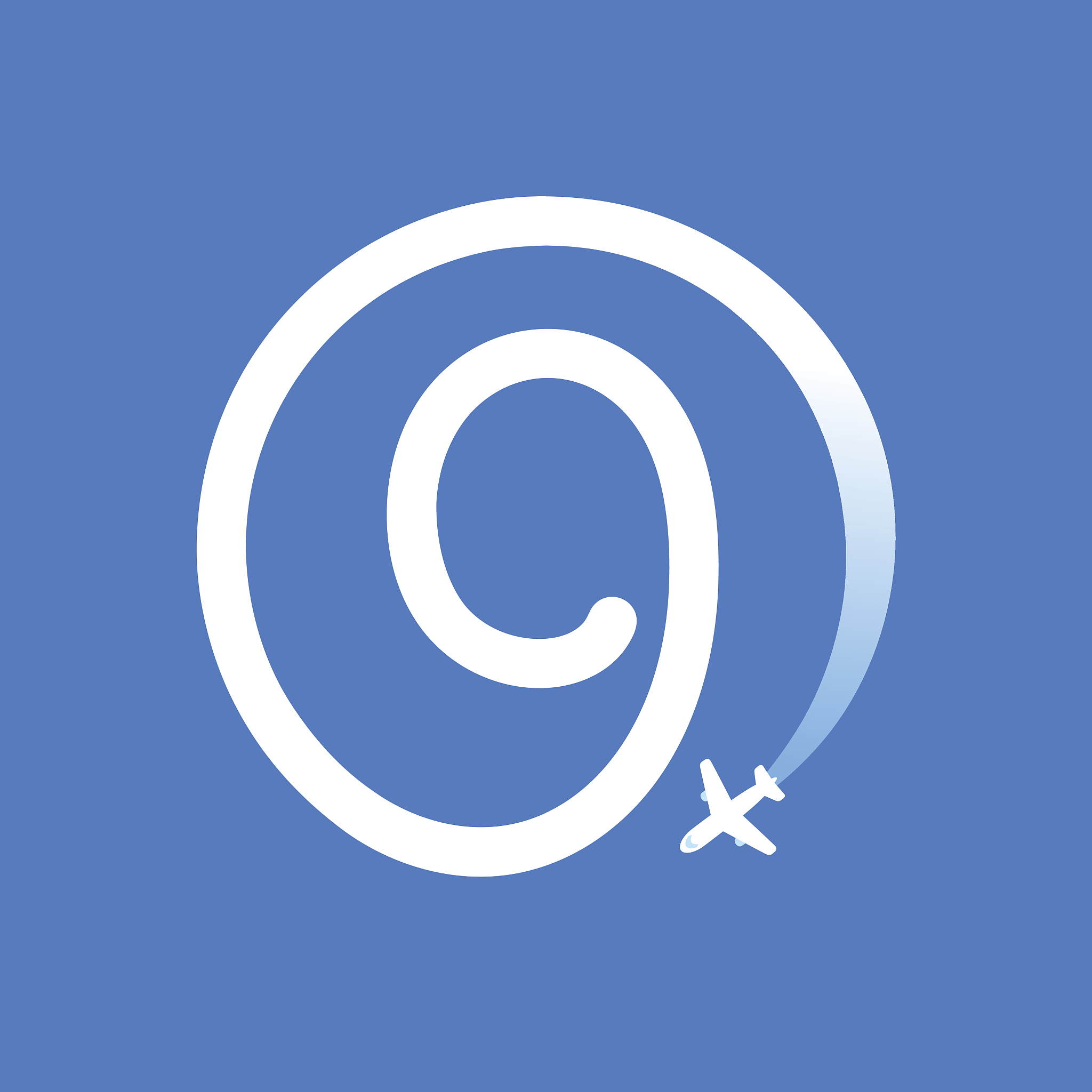 number nine icon with airline and plane.