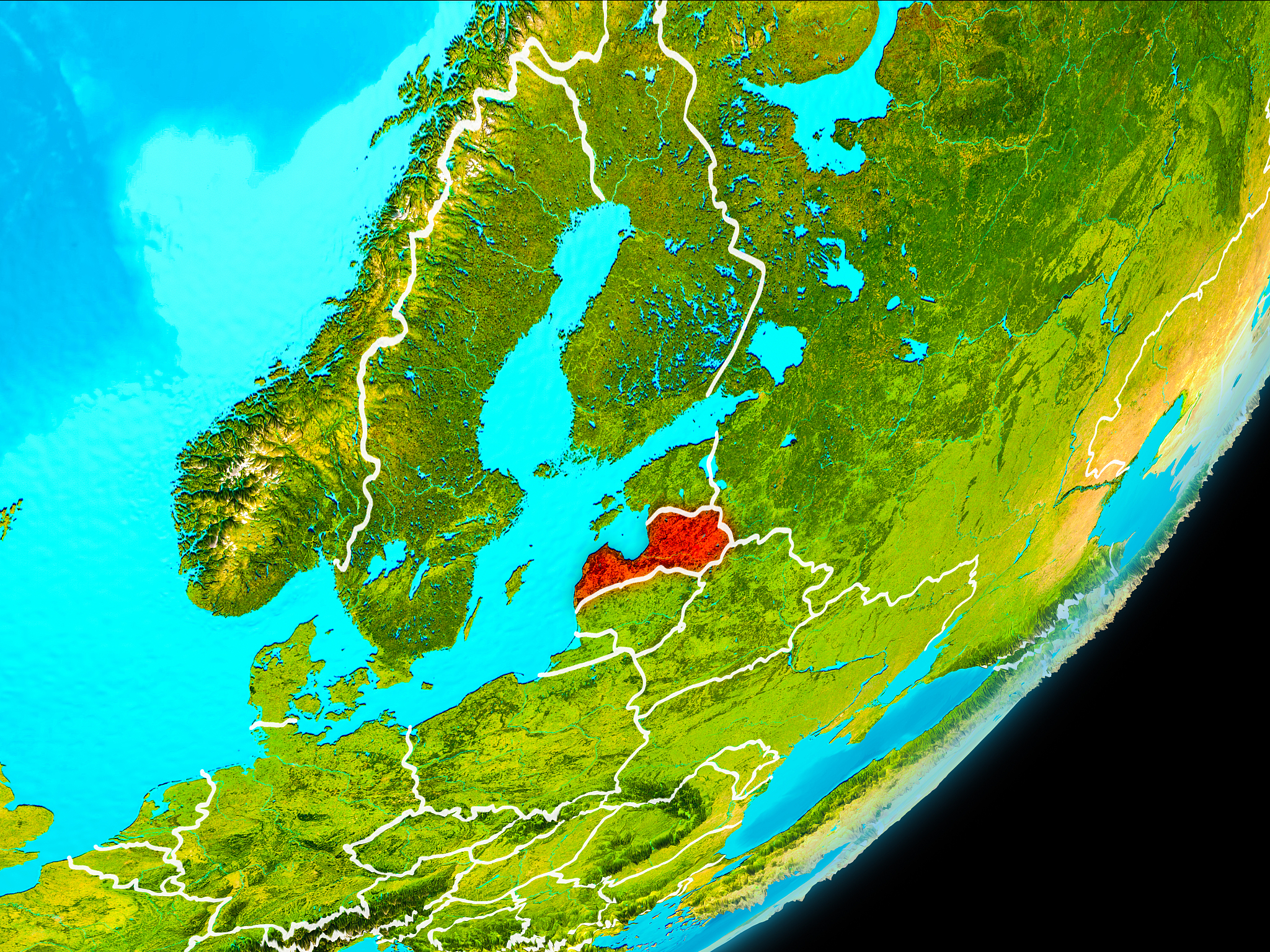 orbit view of latvia