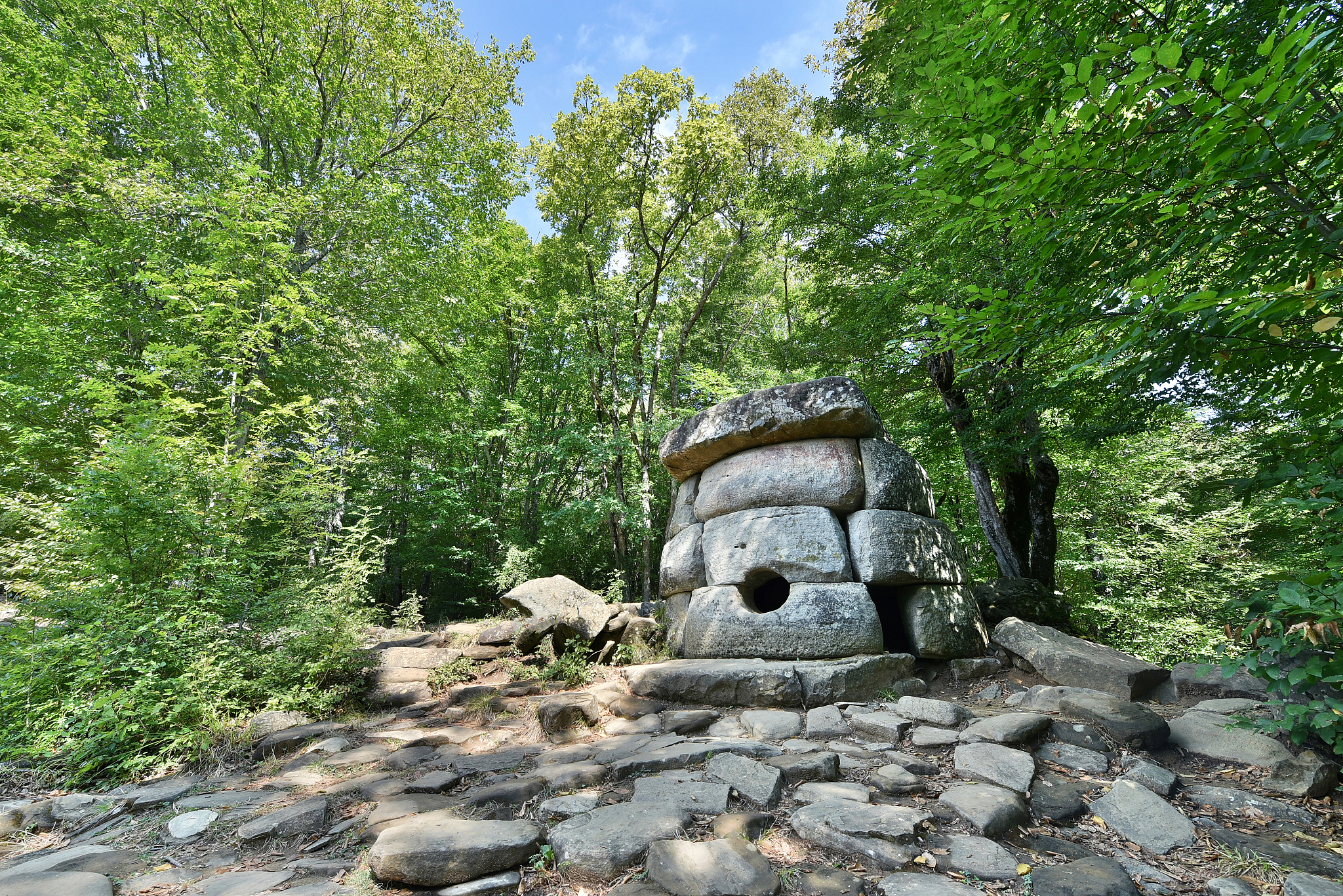 dolmen in the mountains of gelendzhik.