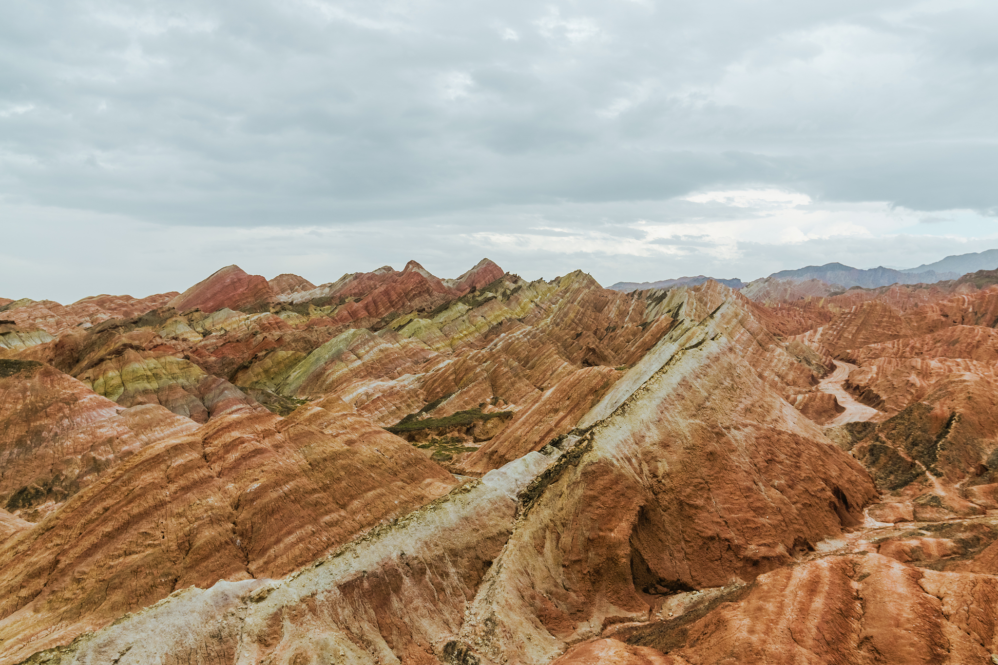 view of colourful mountains of the zhangye national geopark, chi