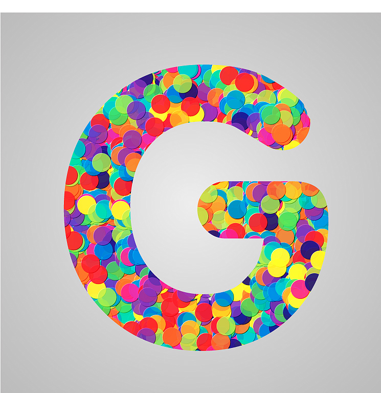 colorful character from a typeset