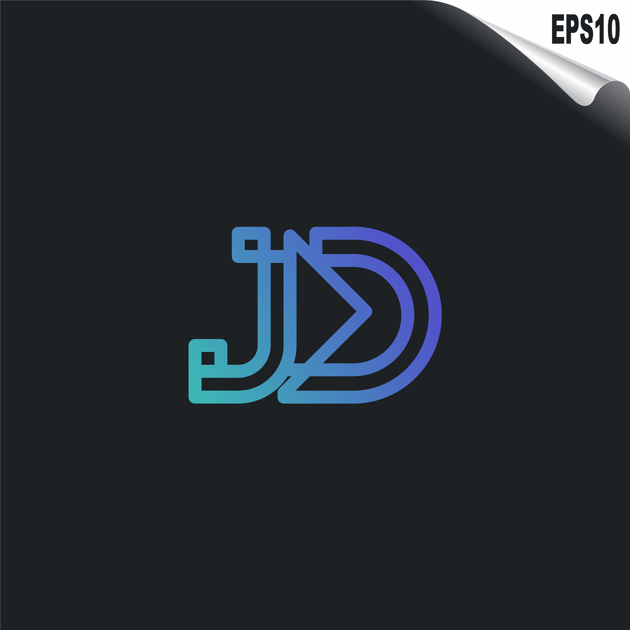 initial jd logo monogram design template simple
