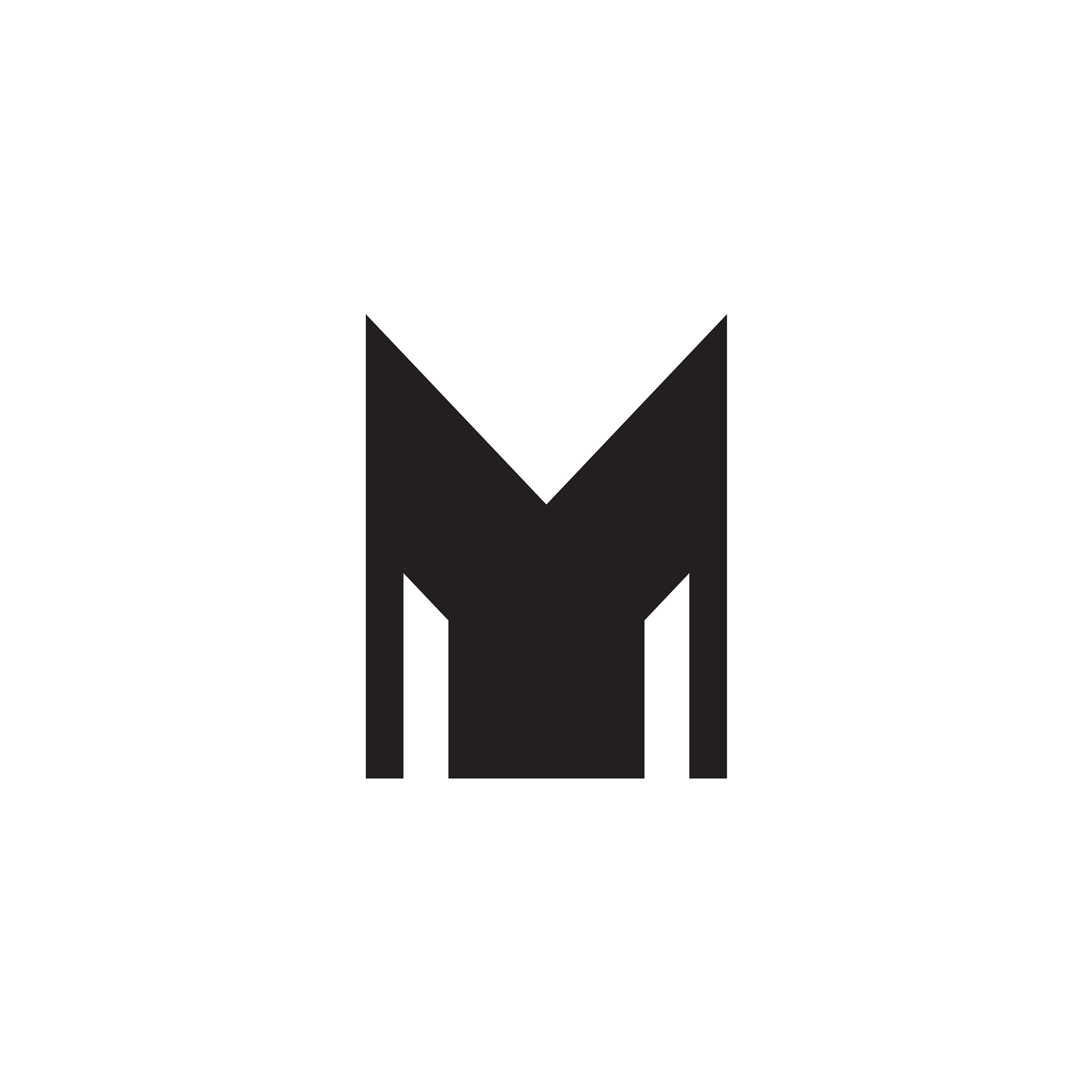 m letter initial logo design template
