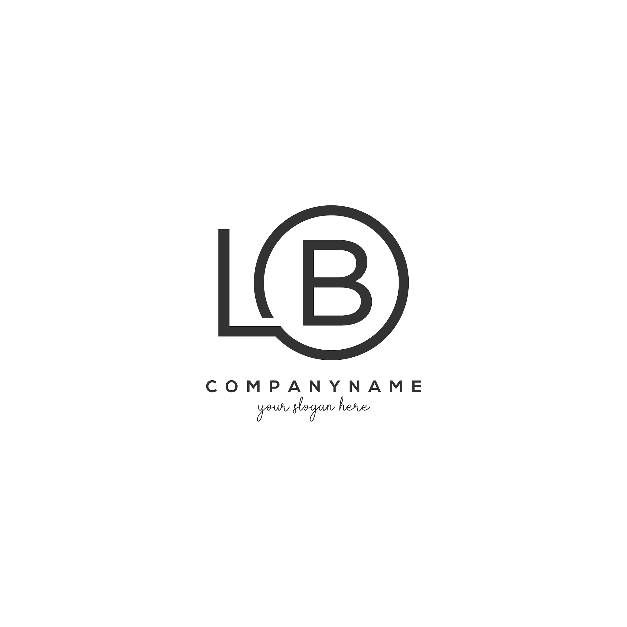 initial lb letter logo with circle template
