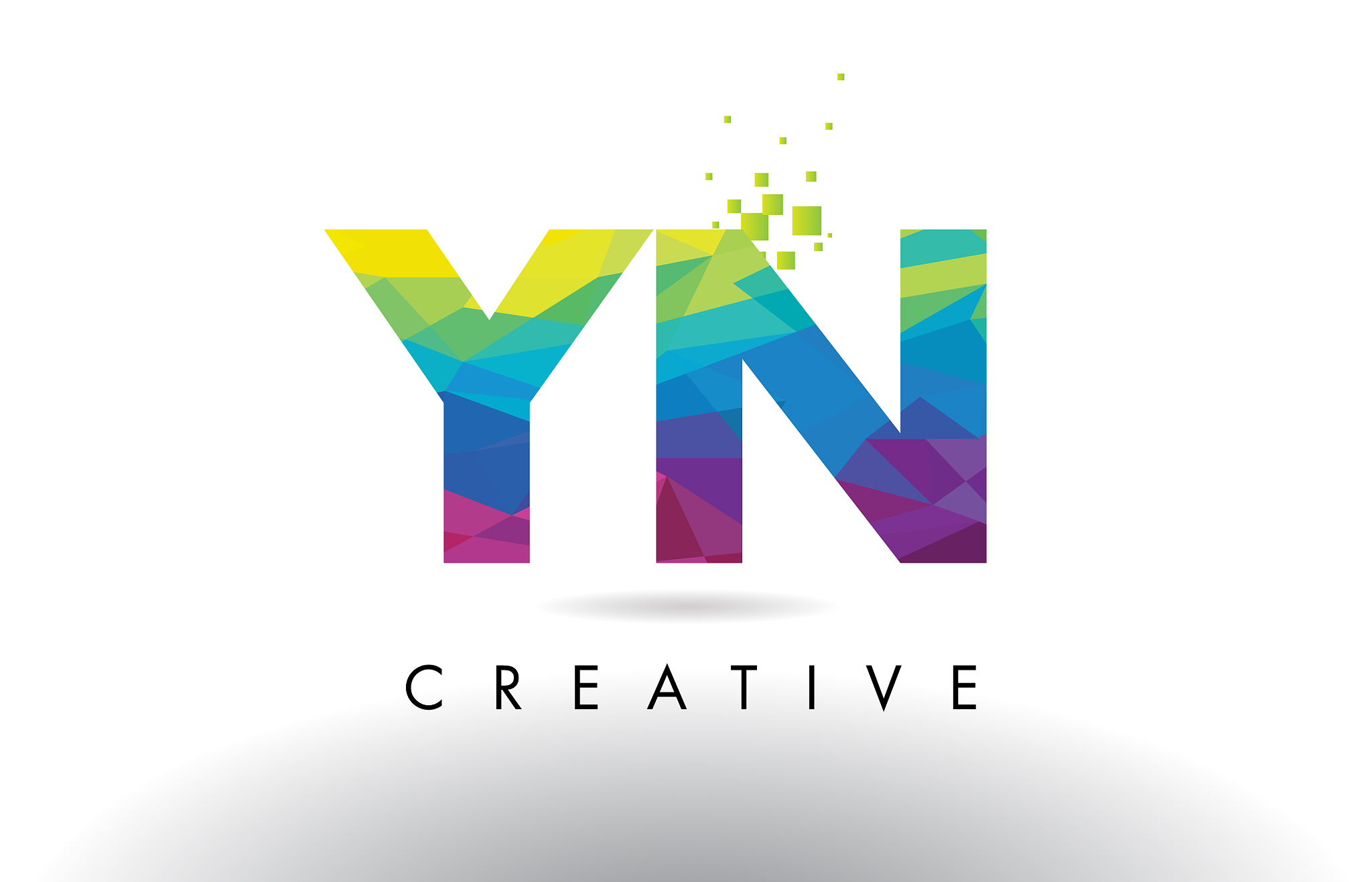 yn y n colorful letter origami triangles design