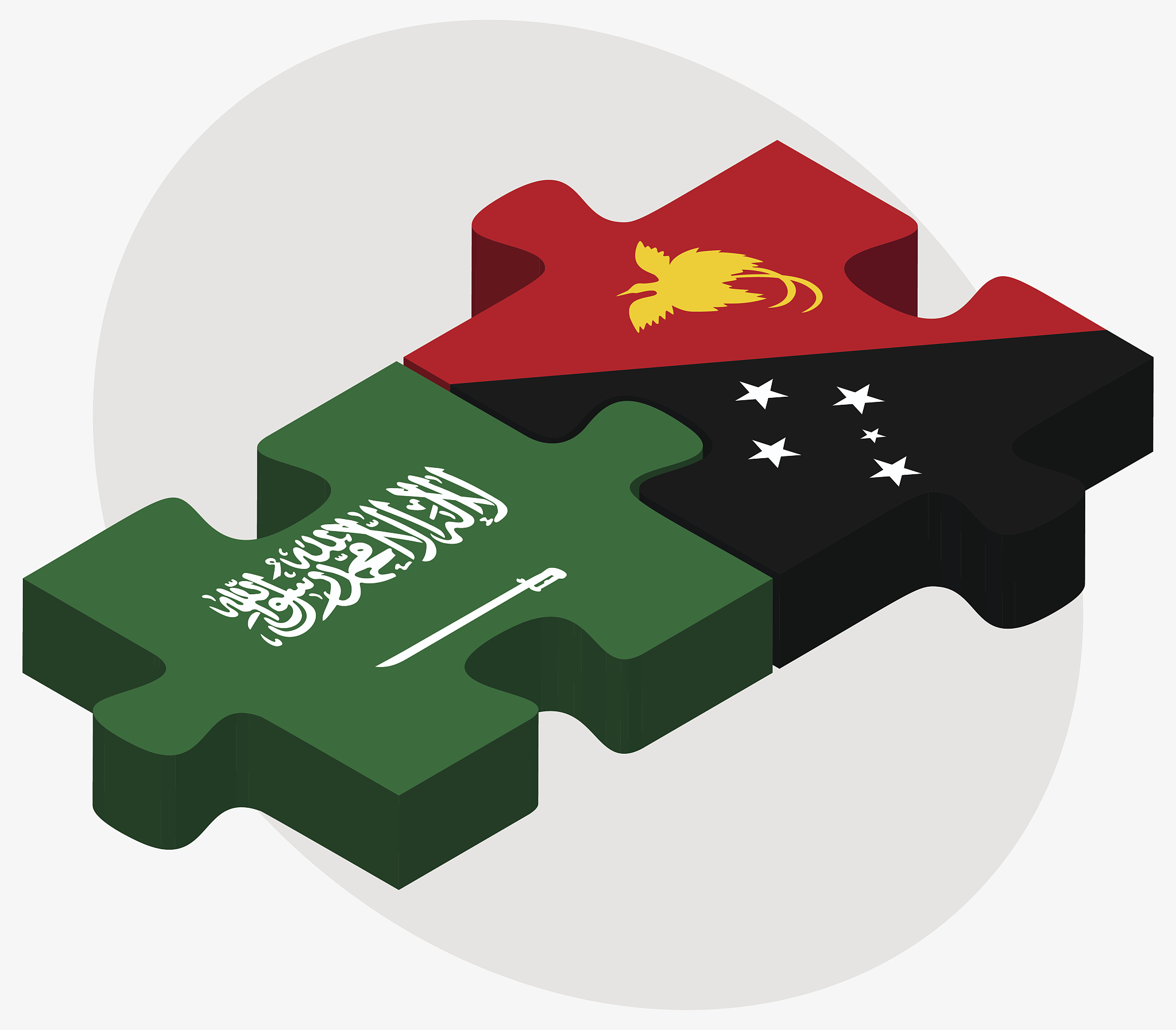saudi arabia and papua new guinea flags