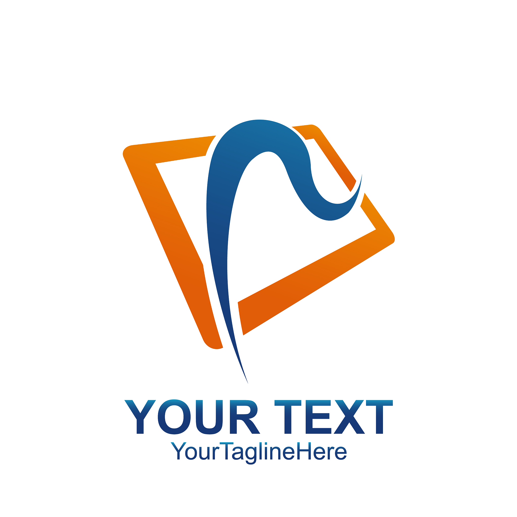 initial letter r logo template colored blue