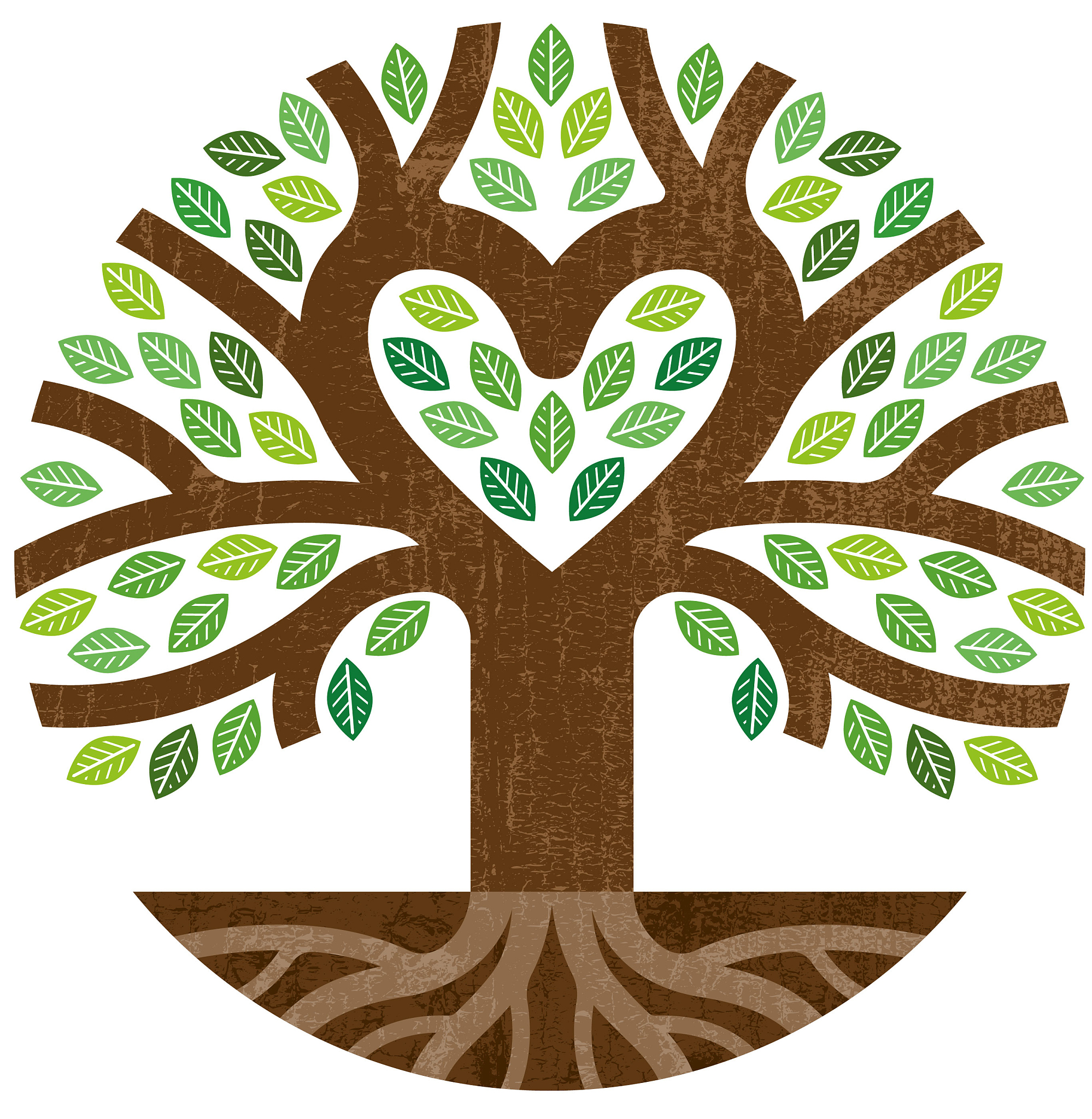 little round heart tree illustration