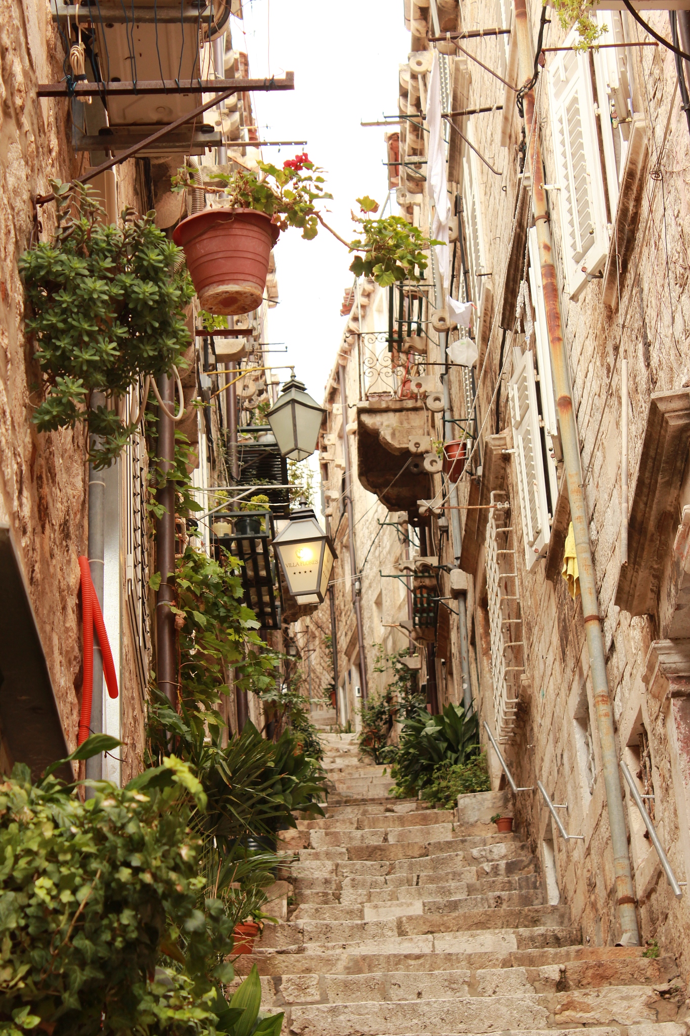 empty stairs in old town dubrovnik