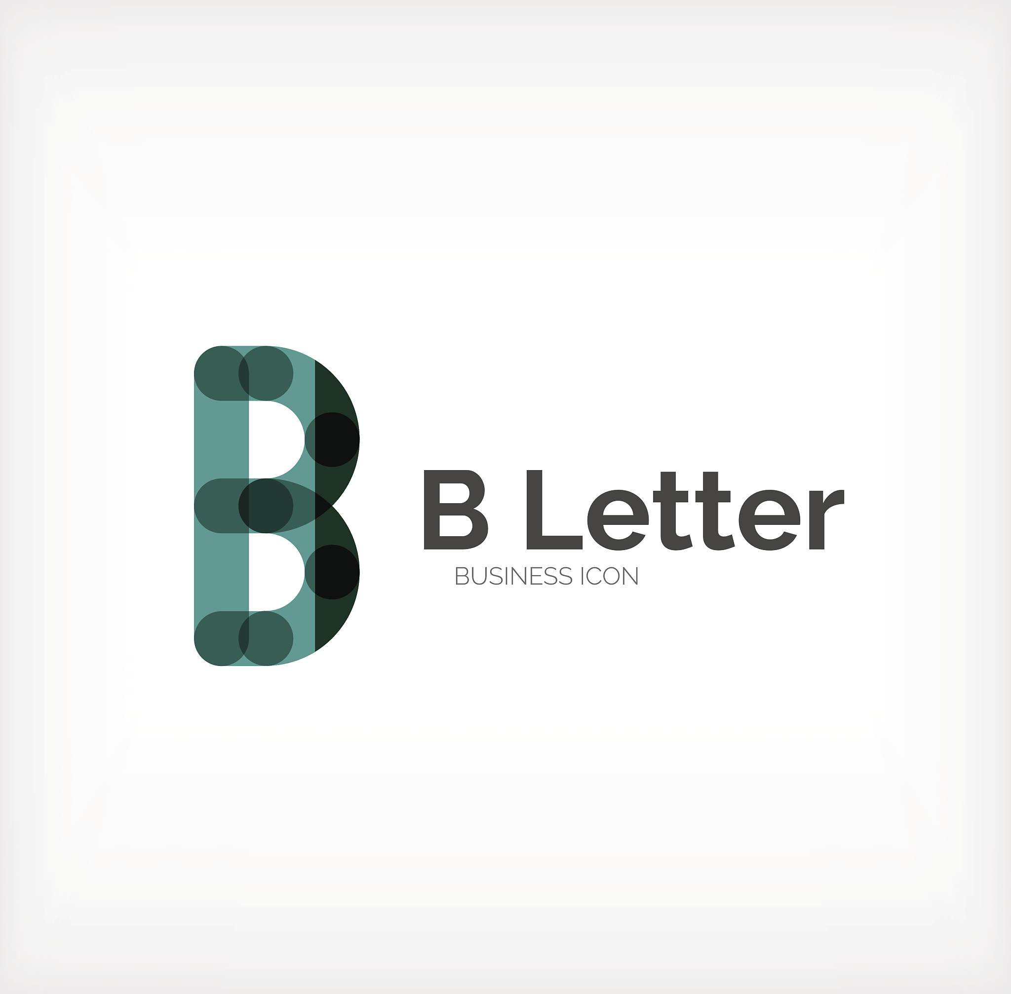 b letter icon, minimal line design