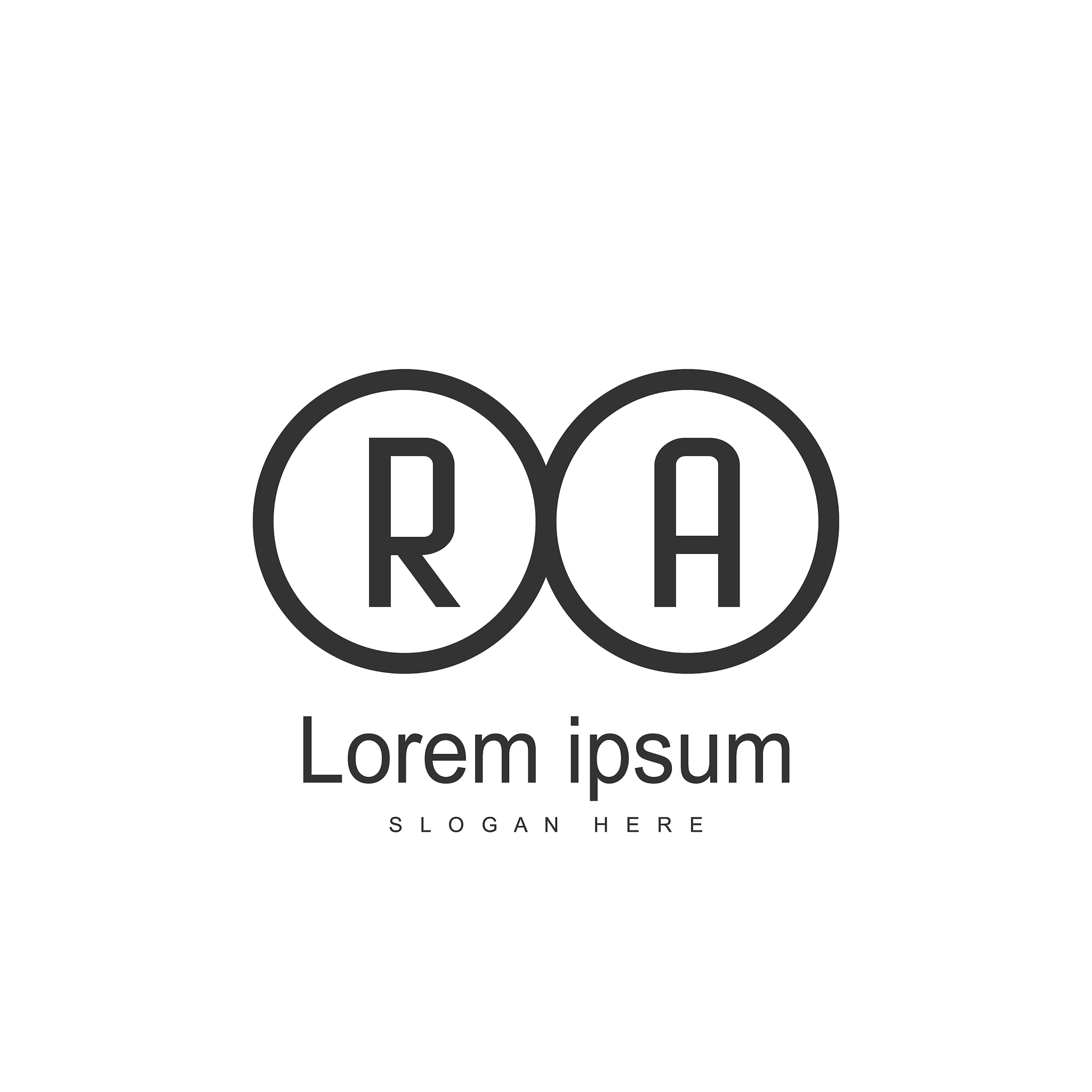ra logo template design initial letter logo design