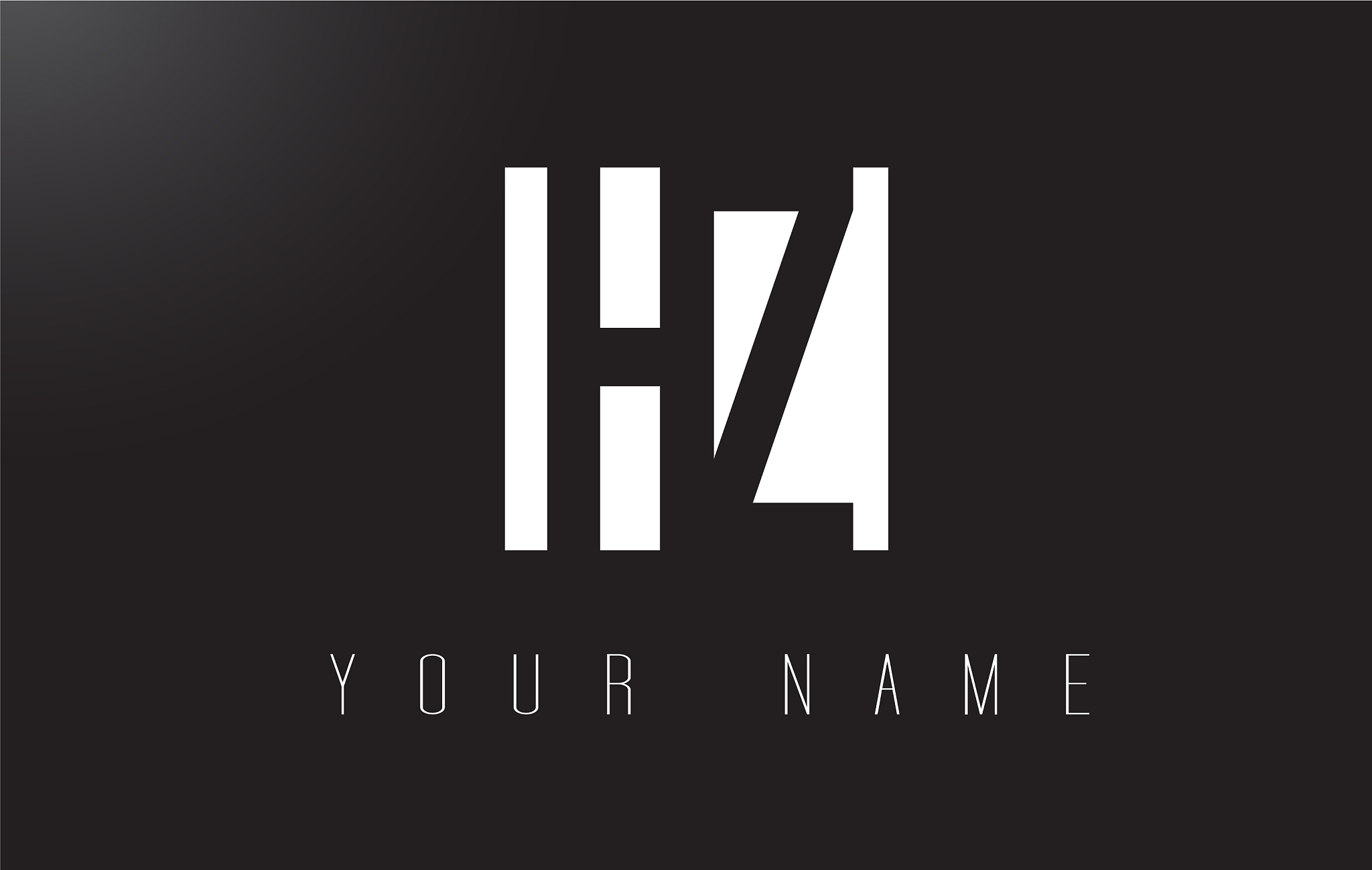 hz letter logo with black and white negative