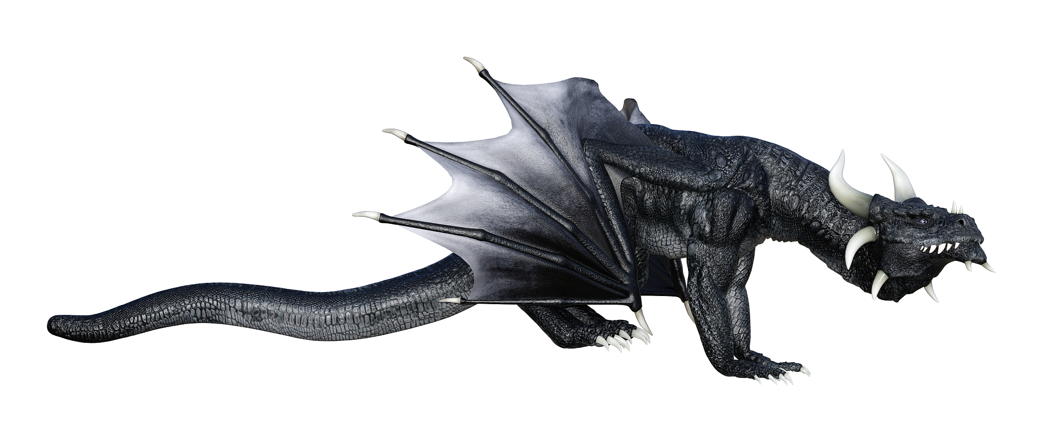 3d illustration fantasy dragon on white